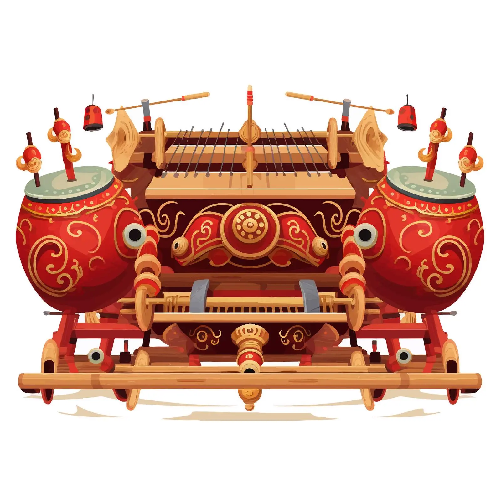 Gamelan Instrument Vector Illustration on White Background — free download from Dotvec