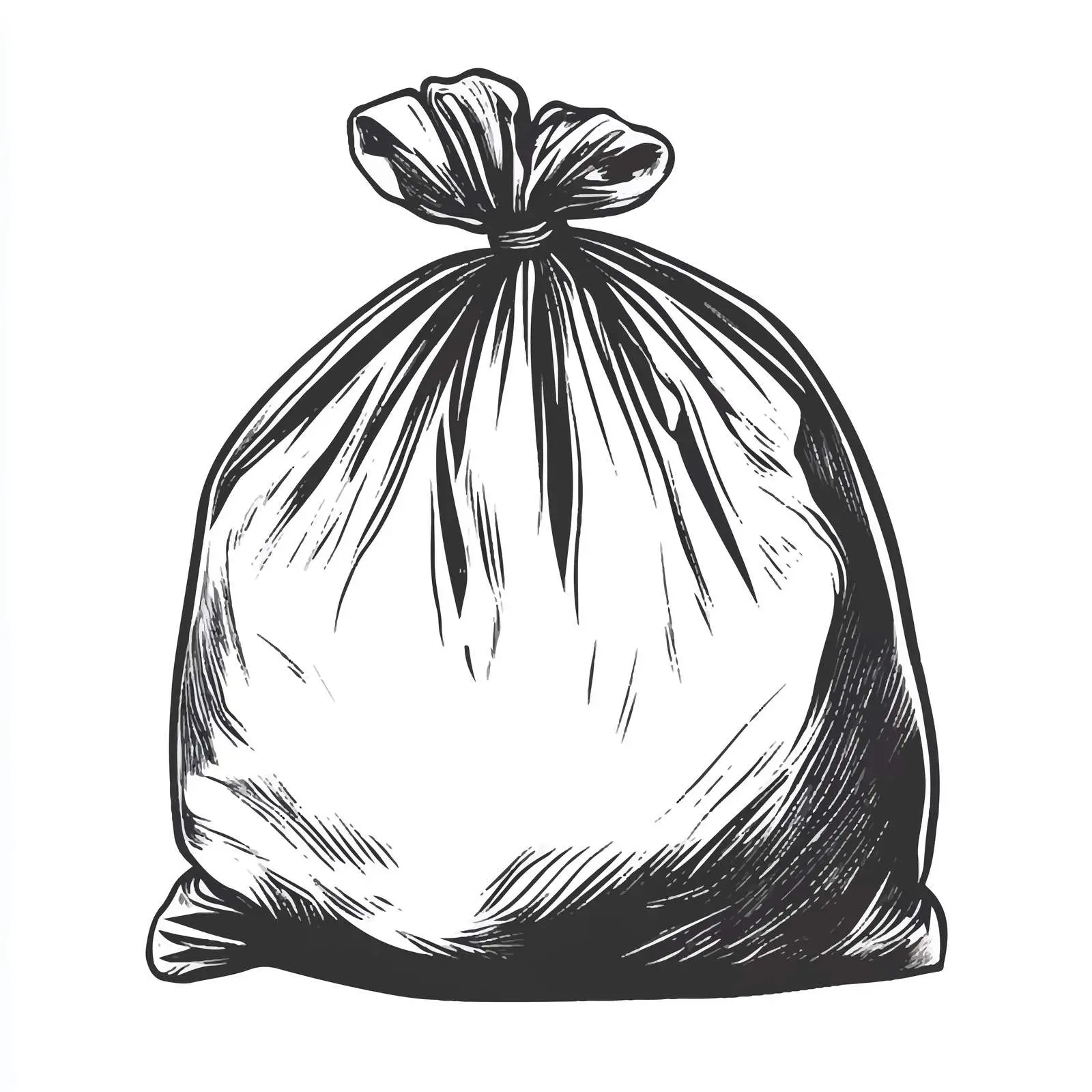 Cartoon Black and White Garbage Bag Vector — free download from Dotvec