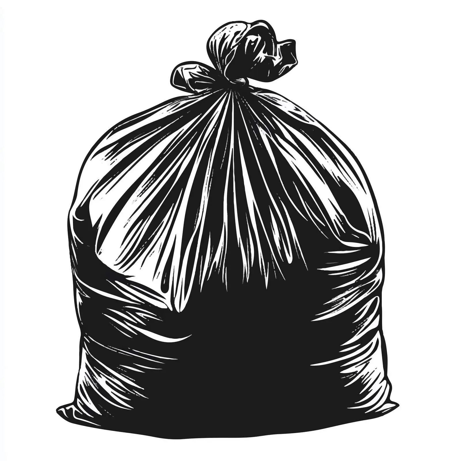 Cartoon Black and White Garbage Bag Vector — free download from Dotvec