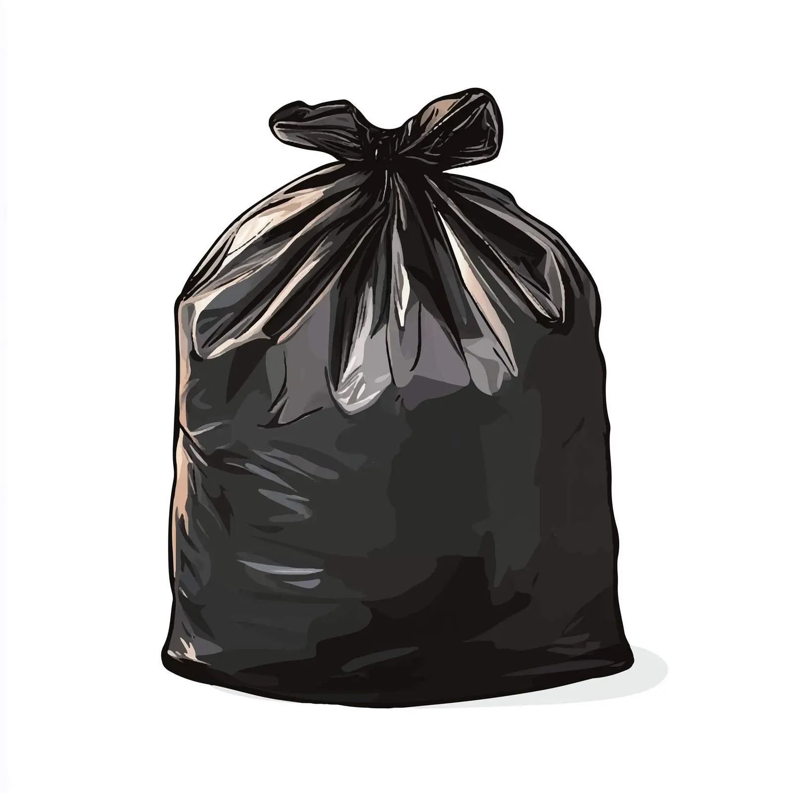 Cartoon Garbage Bag Vector Illustration – free trash bag image from Dotvec