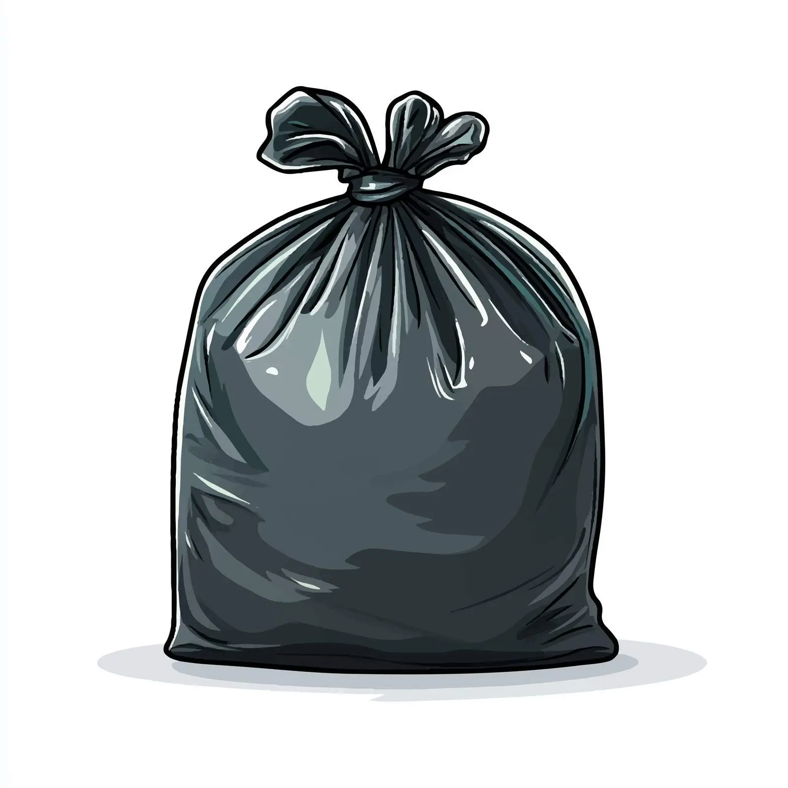 Hand Drawn Cartoon Garbage Bag Vector Illustration – free trash bag image from Dotvec