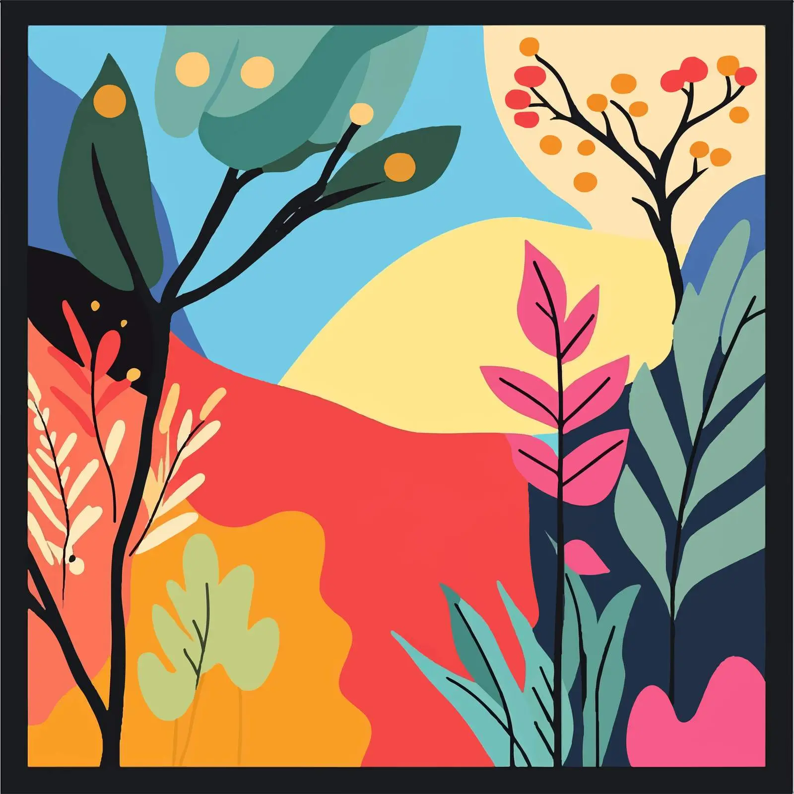 Colorful Flat Vector Garden Illustration — free download from Dotvec