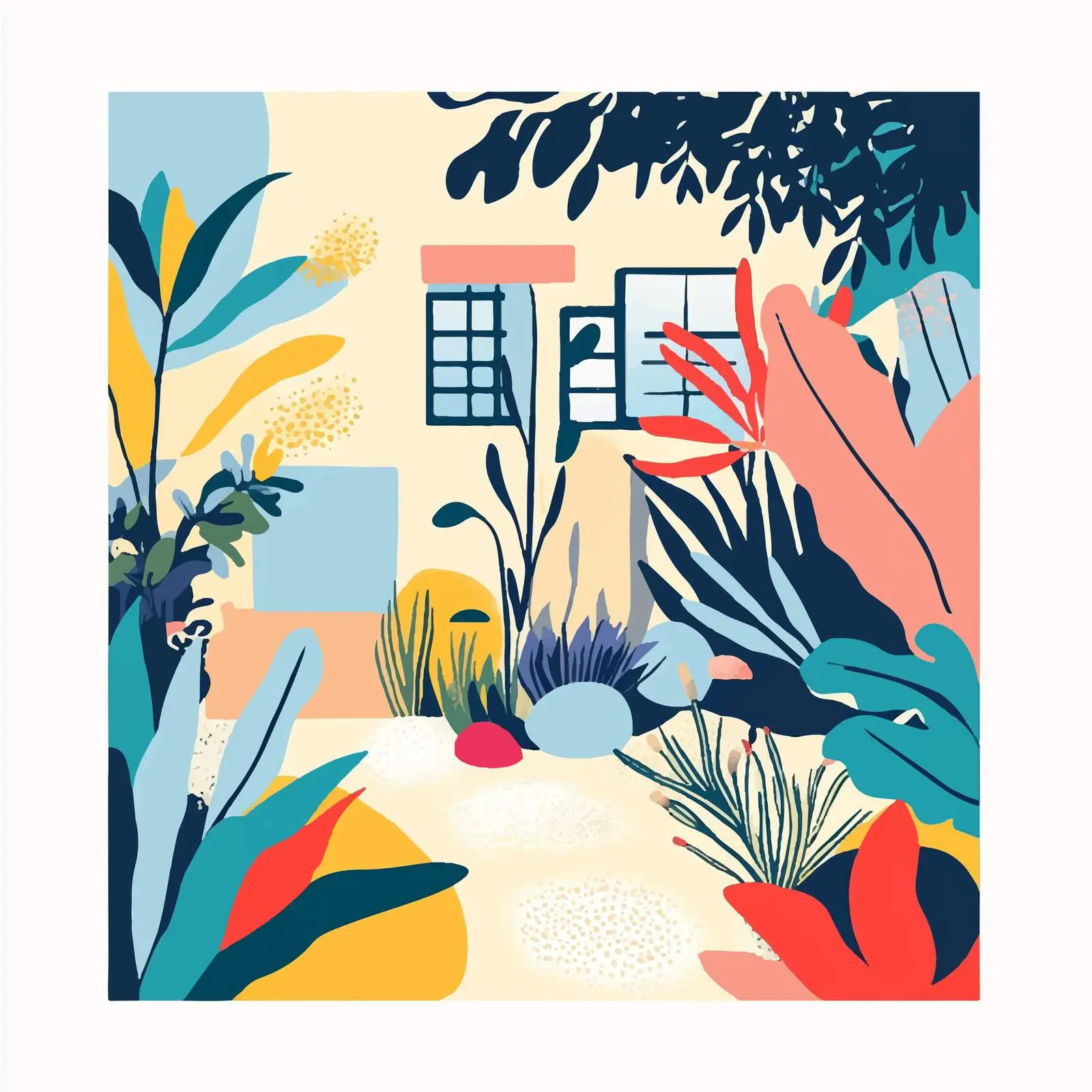 Vibrant Garden Flat Vector Illustration — free download from Dotvec