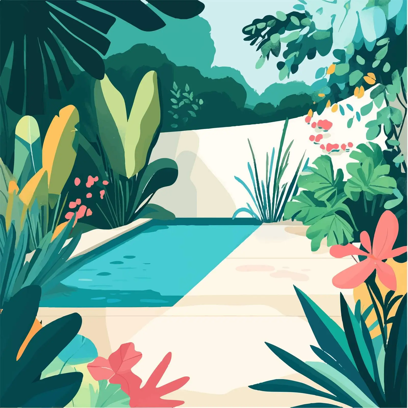Colorful Garden Vector Illustration Design — free download from Dotvec