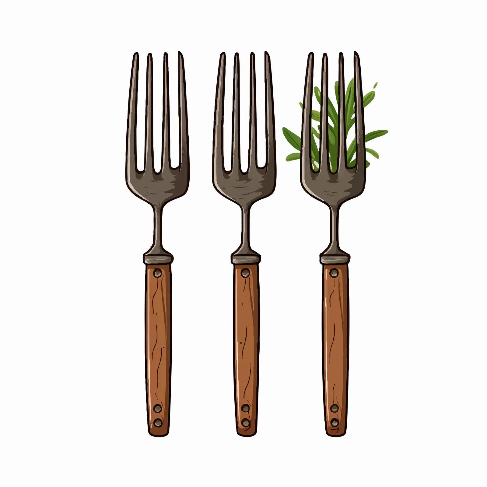 Garden Fork Vector Illustration on White Background — free download from Dotvec