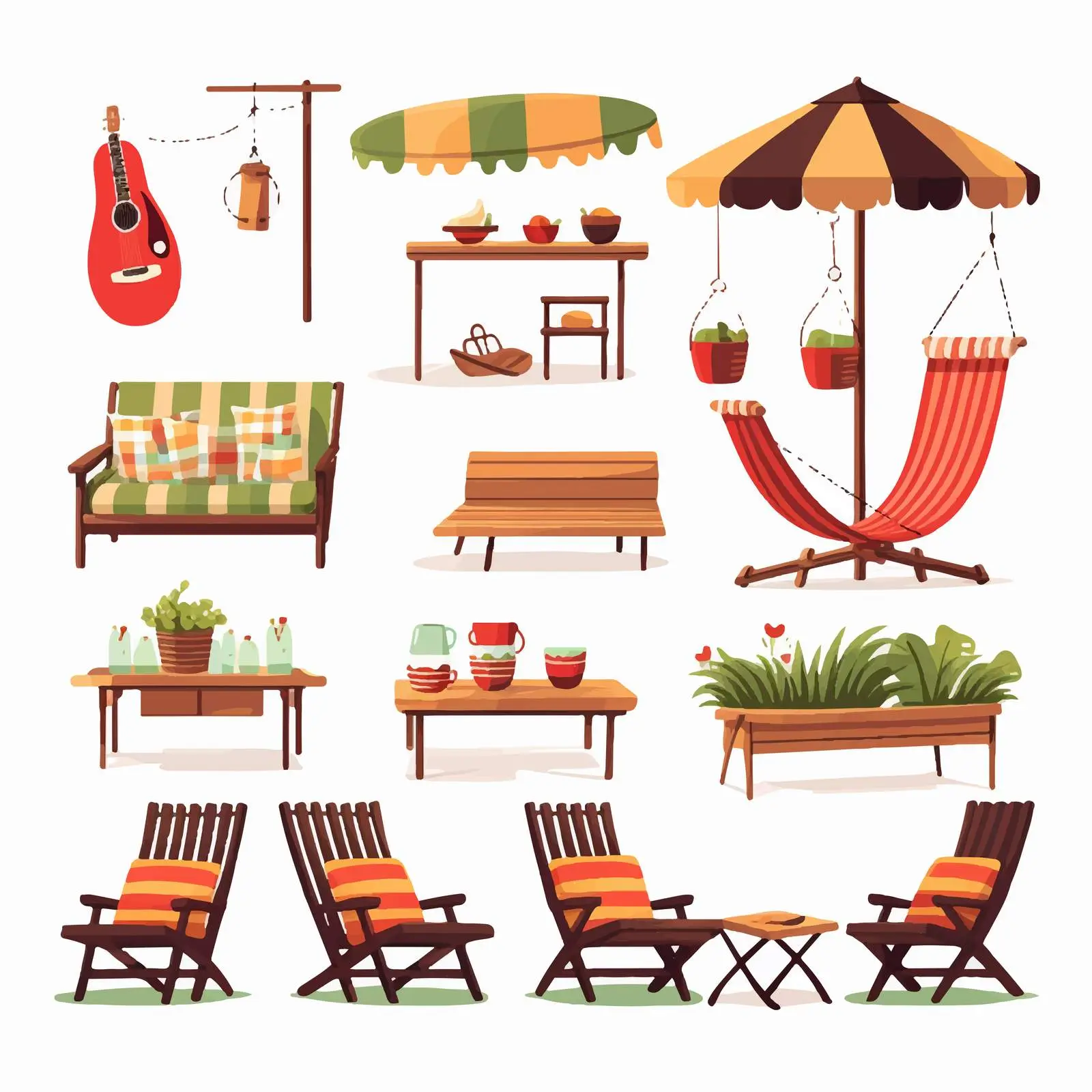 Cozy Outdoor Garden Furniture Set with Swings – free outdoor relaxation image from Dotvec