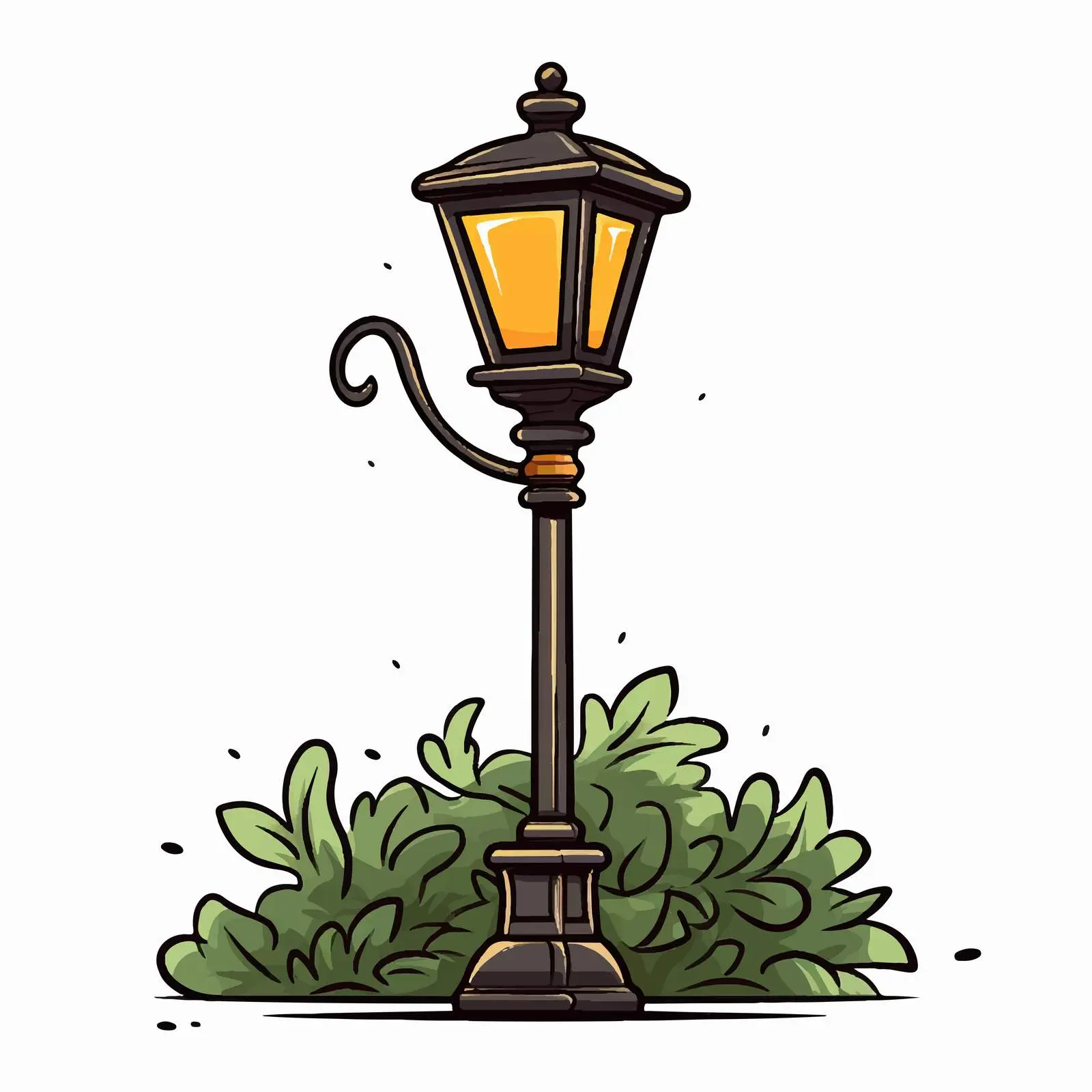 Cartoon Garden Lamp Line Vector Illustration — free download from Dotvec