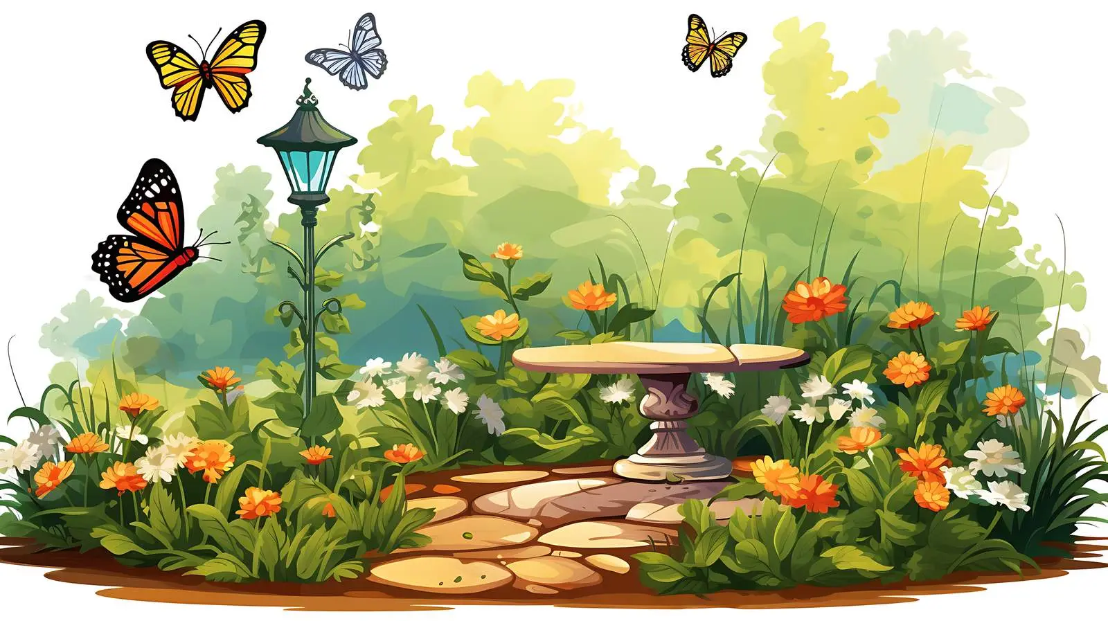 Enchanting Butterfly Catching Scene in Garden Park — free download from Dotvec