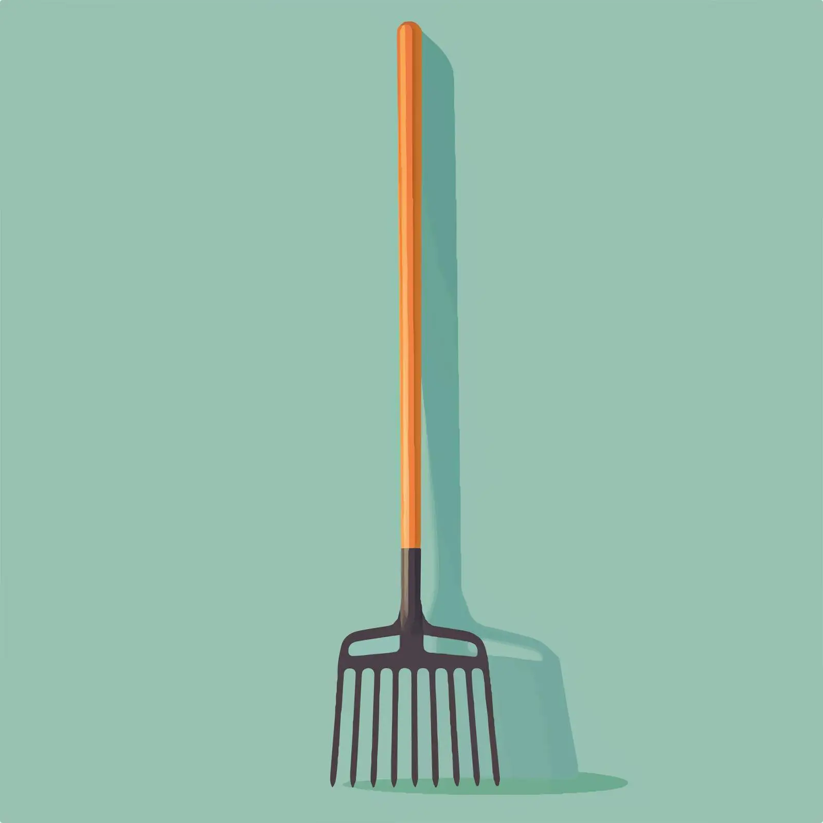 Flat Vector Illustration of a Garden Rake — free download from Dotvec