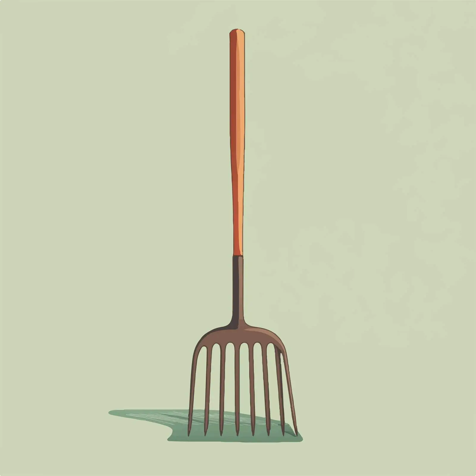 Flat Vector Garden Rake Illustration in Frame — free download from Dotvec