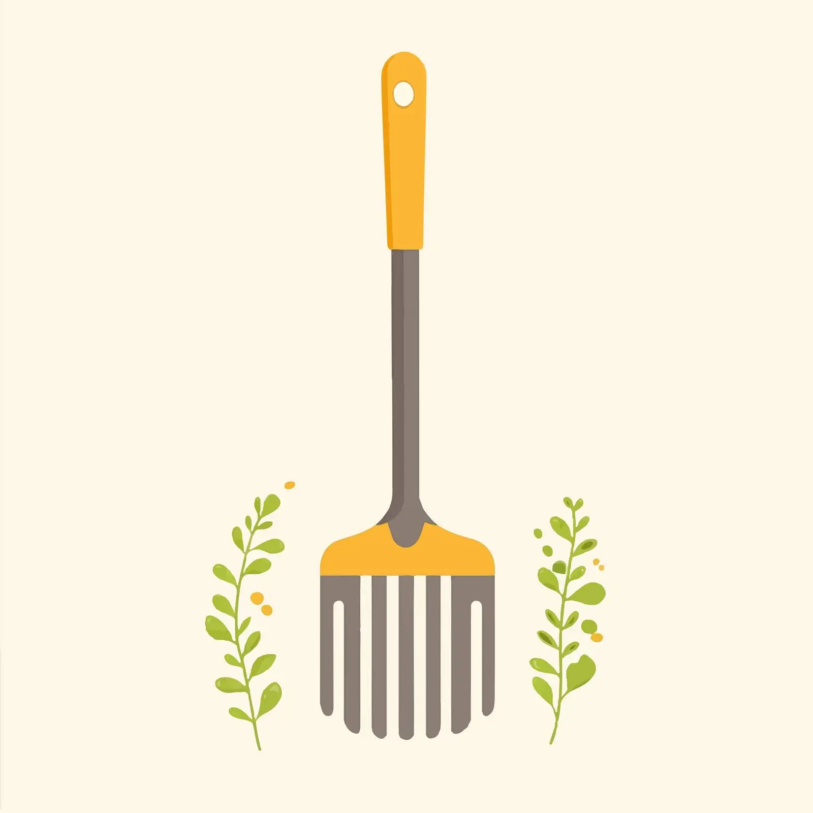 Flat Vector Garden Rake Illustration in Frame — free download from Dotvec
