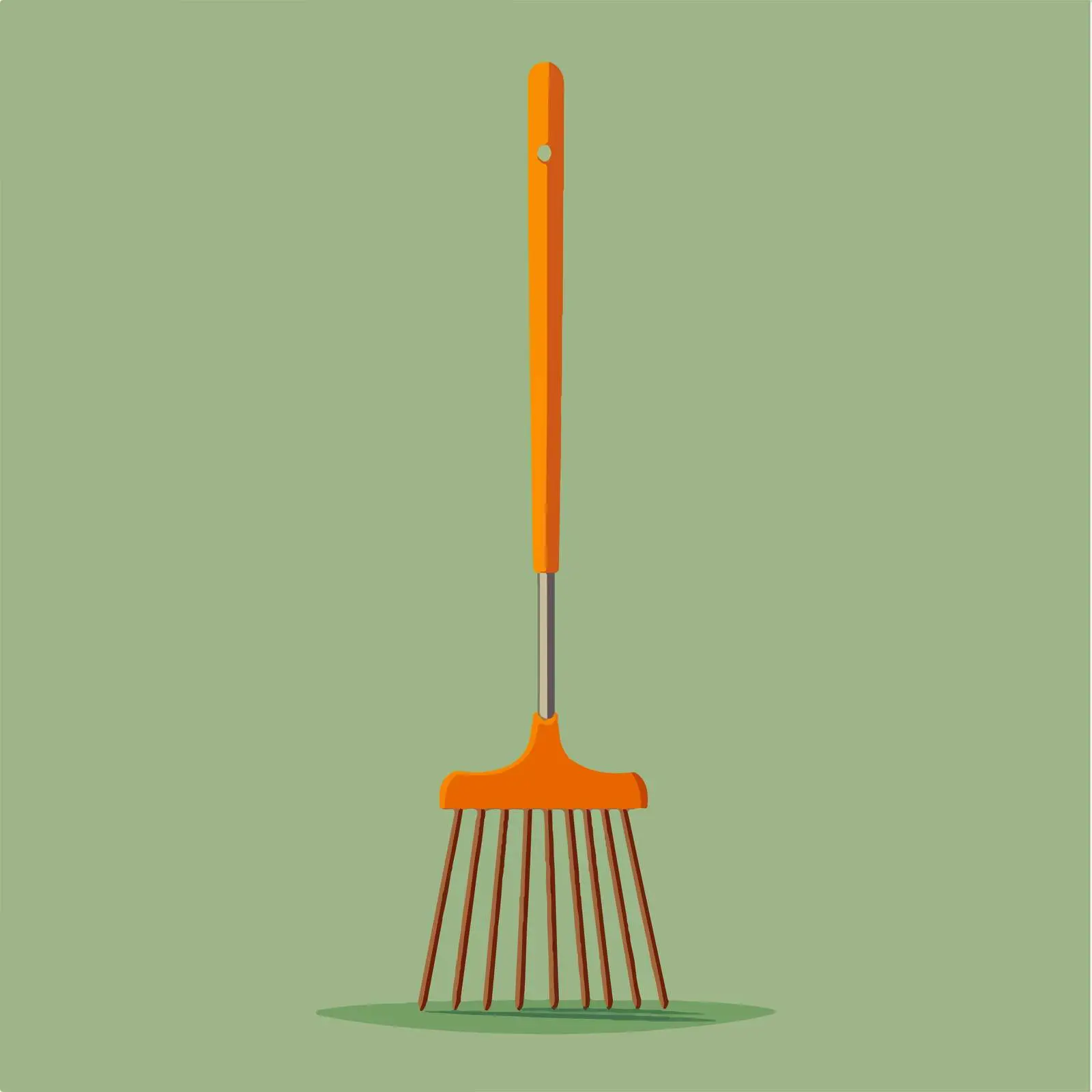 Flat Vector Garden Rake Illustration in Frame — free download from Dotvec