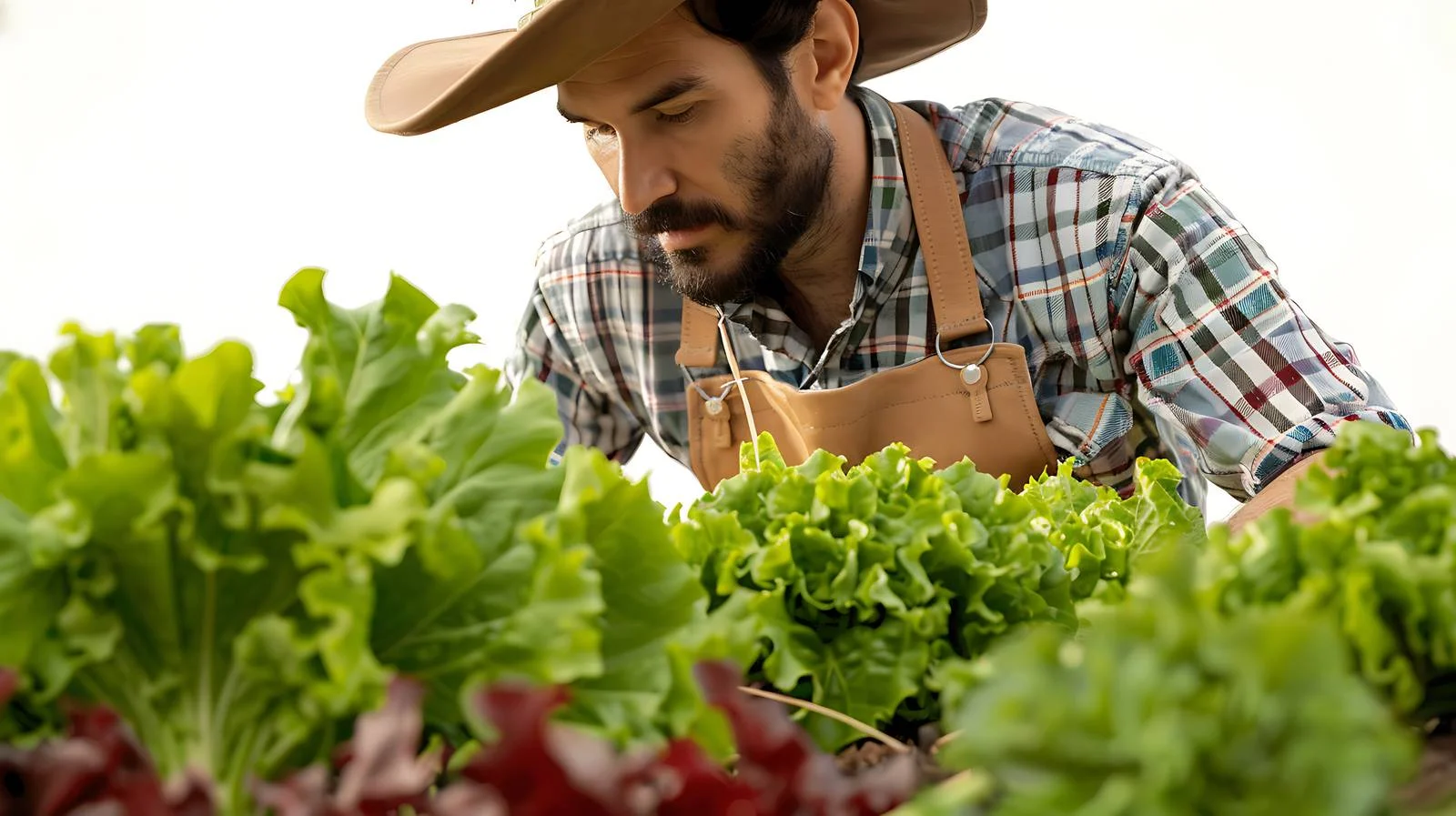 Gardener Observing Planted Vegetables — free download from Dotvec