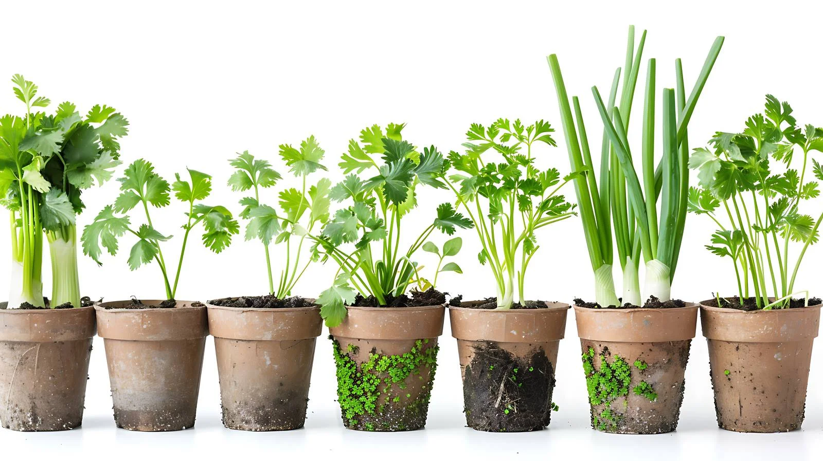 Growing Scallions and Cilantro in Pots — free download from Dotvec