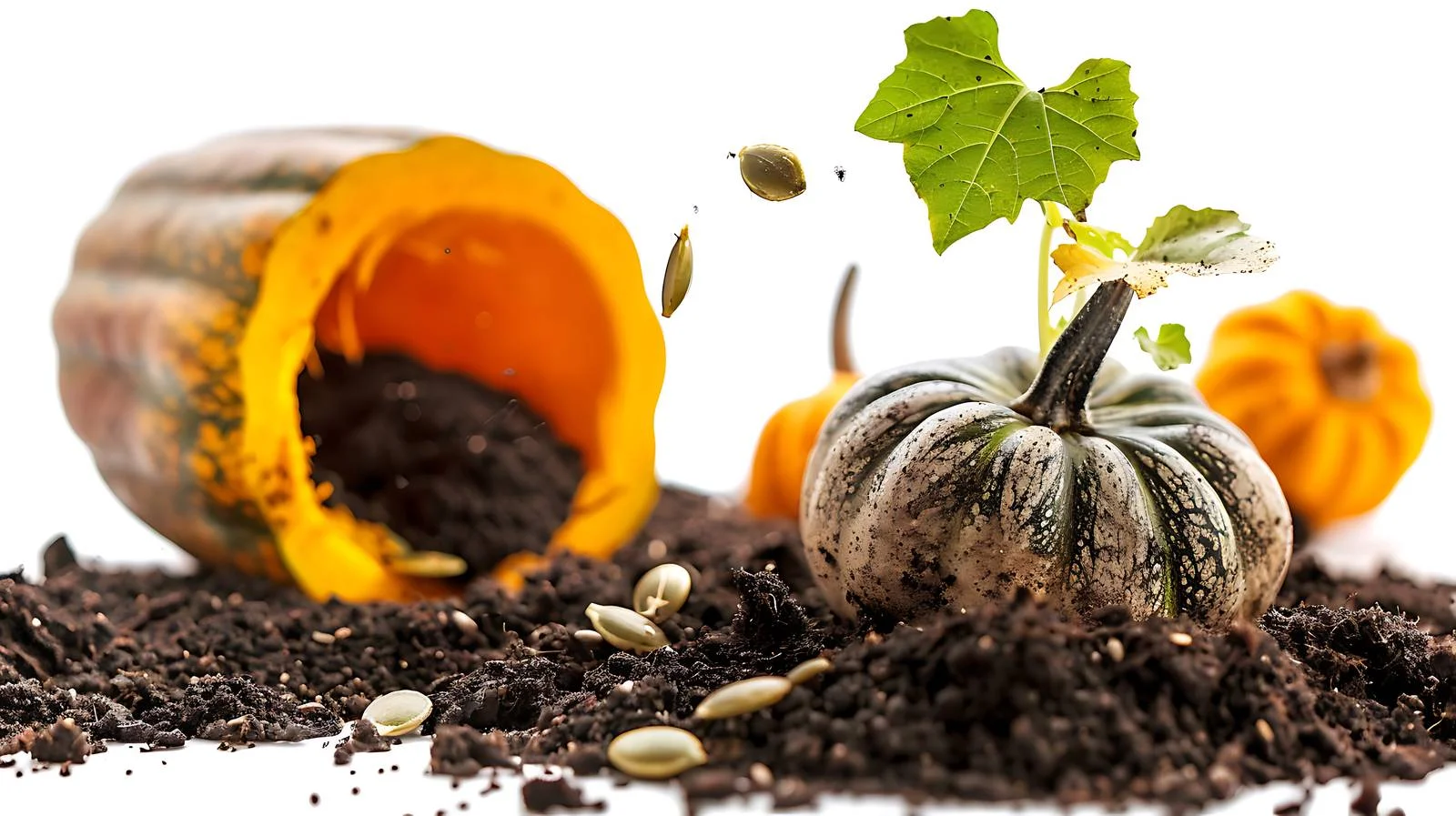 Planting Pumpkin Seeds in Garden Soil — free download from Dotvec