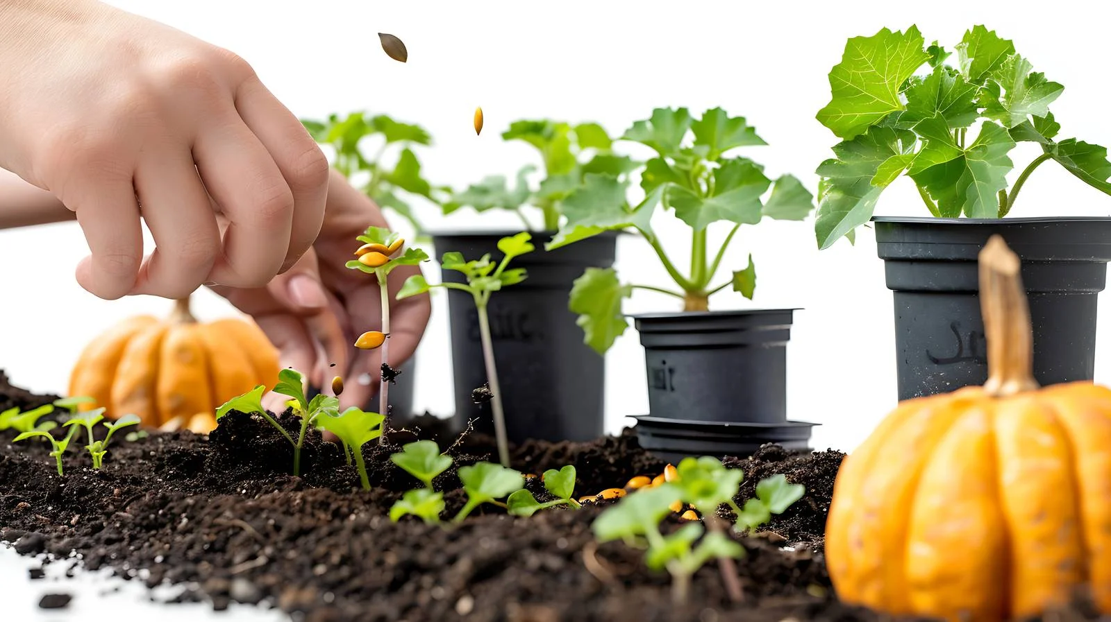 Planting Pumpkin Seeds in Ground — free download from Dotvec