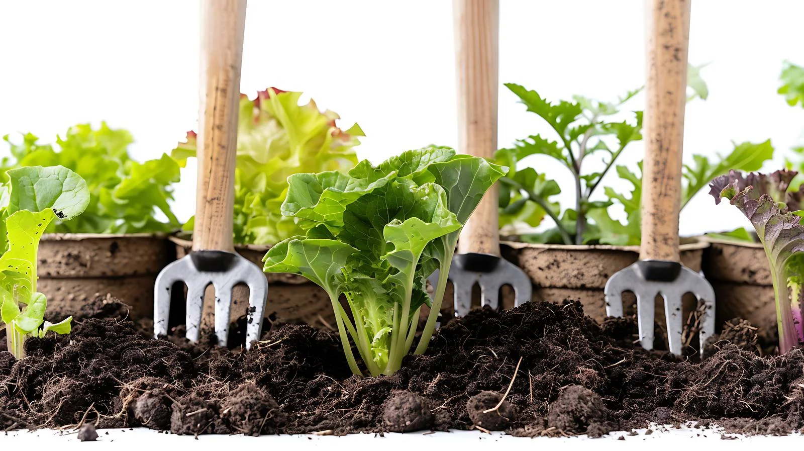 Gardeners Rake Soil in Long Pots — free download from Dotvec