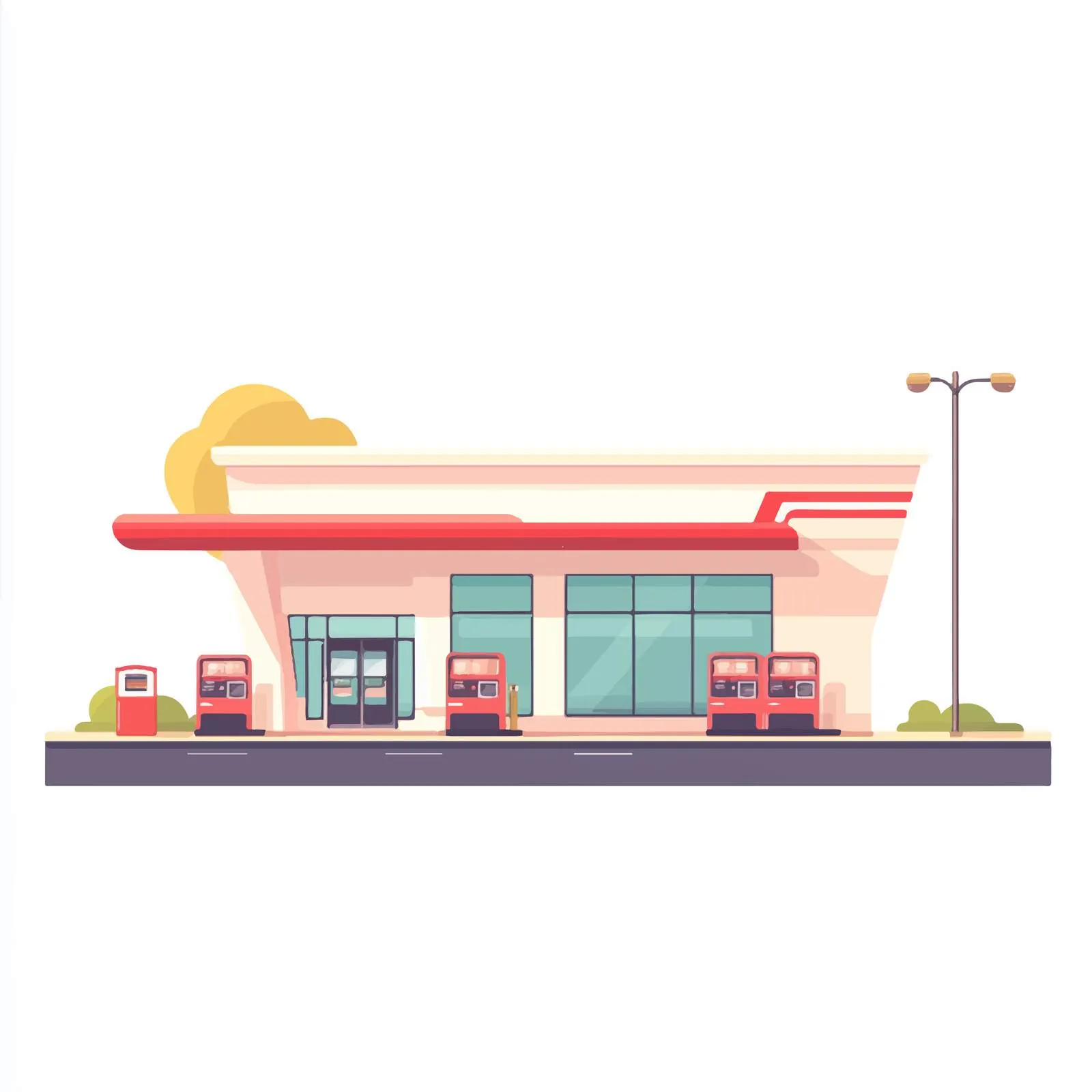 Gas and Petrol Station Building Exterior – free service station image from Dotvec