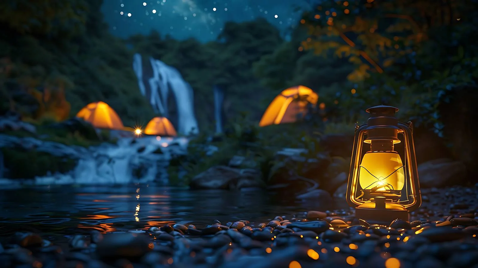 Camping Lantern Scene — free download from Dotvec