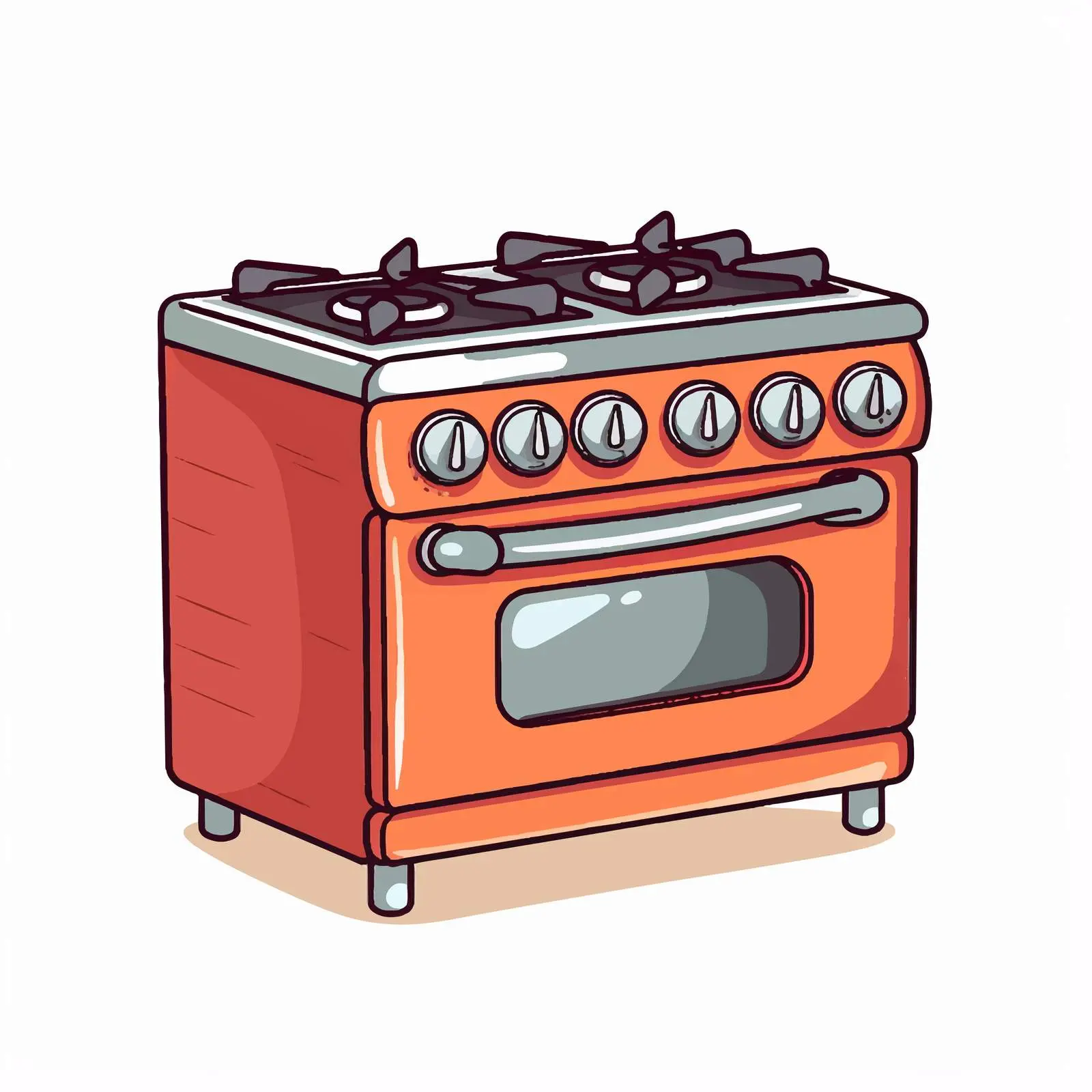 Cartoon Vector Illustration of a Gas Stove — free download from Dotvec