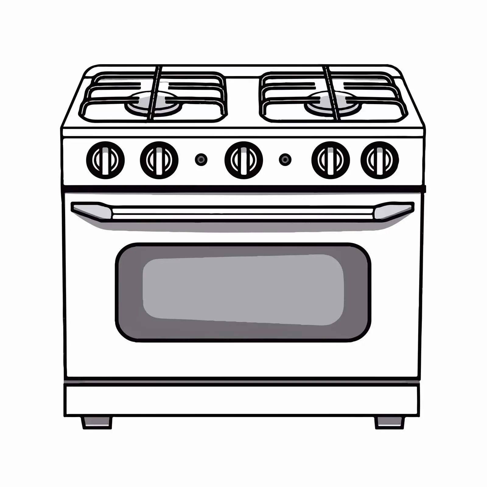 Gas Stove Vector Illustration on White Background – free culinary tool image from Dotvec
