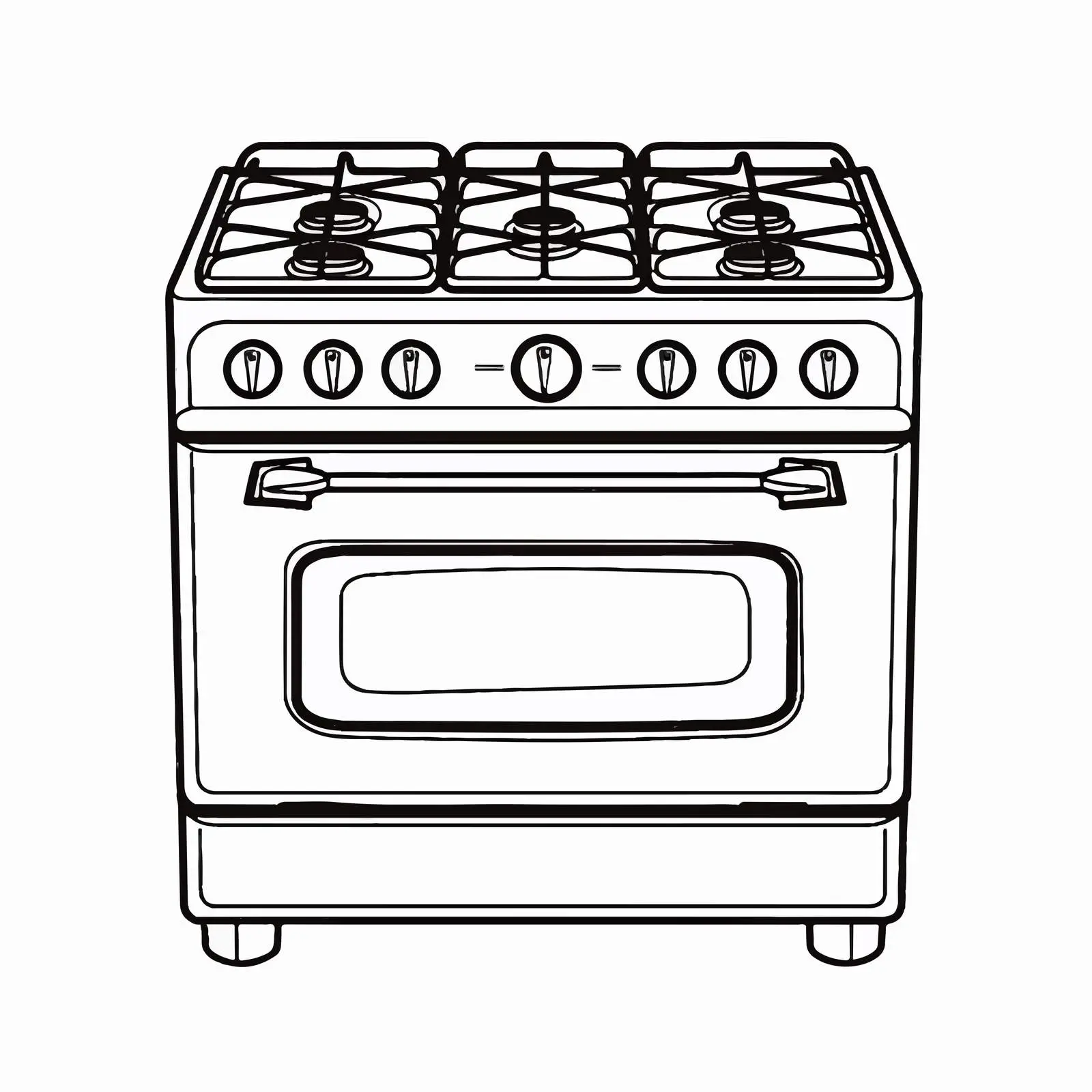 Gas Stove Outline Vector Illustration — free download from Dotvec
