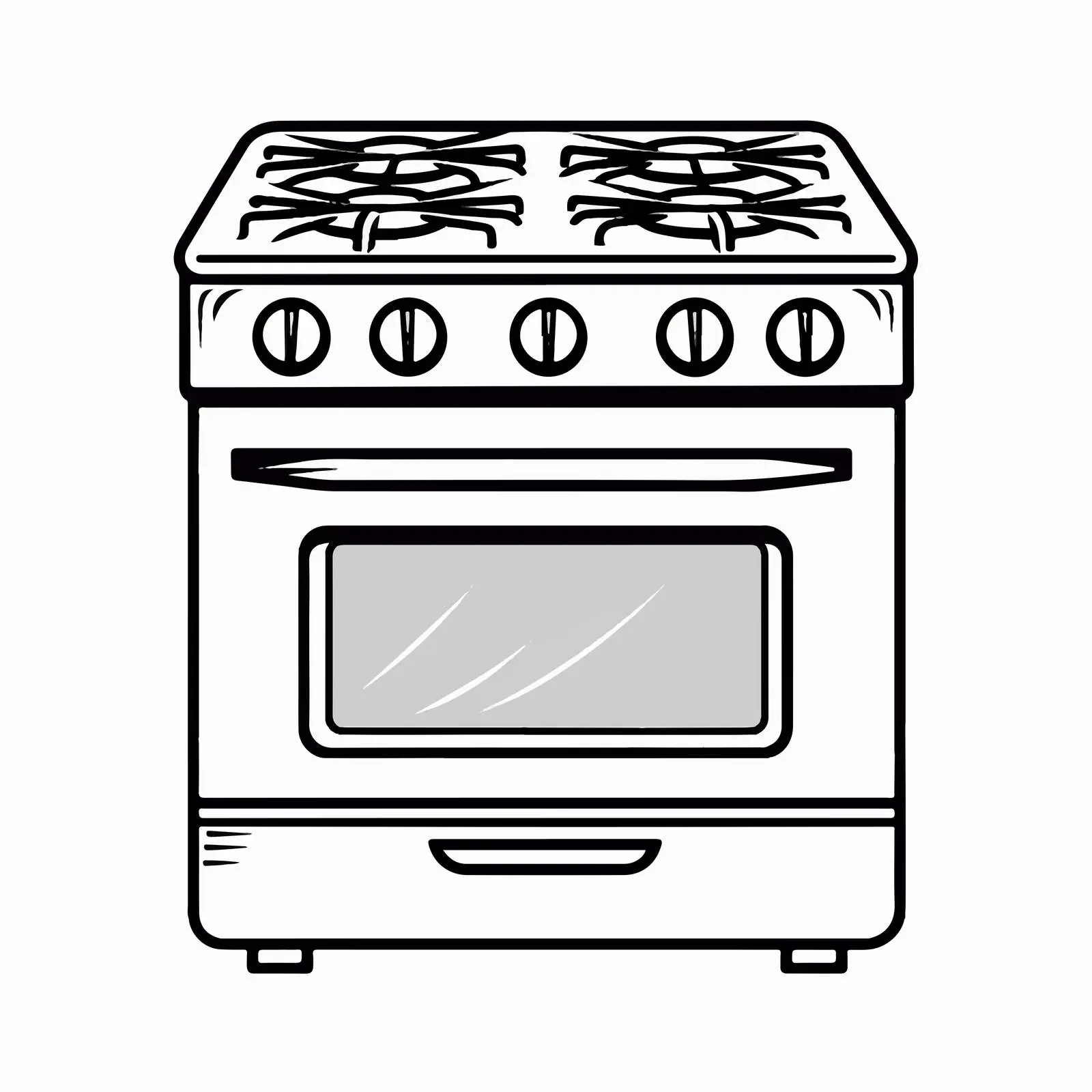 Gas Stove Vector Illustration on White Background – free burner image from Dotvec