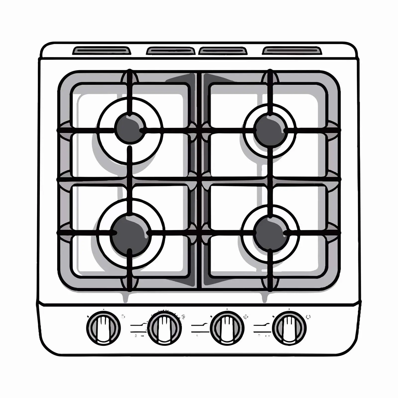 Gas Stove Outline Vector Illustration – free kitchen essentials image from Dotvec