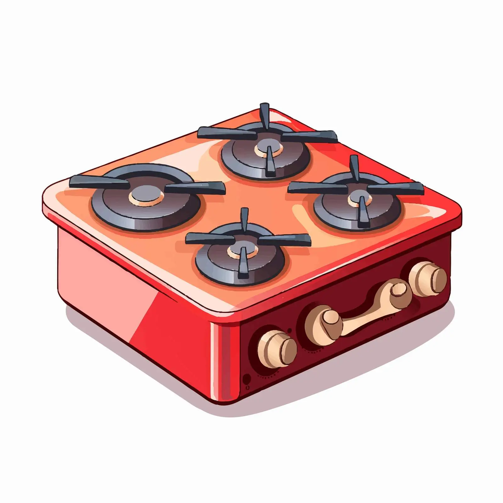 Cartoon Gas Stove Vector Illustration — free download from Dotvec