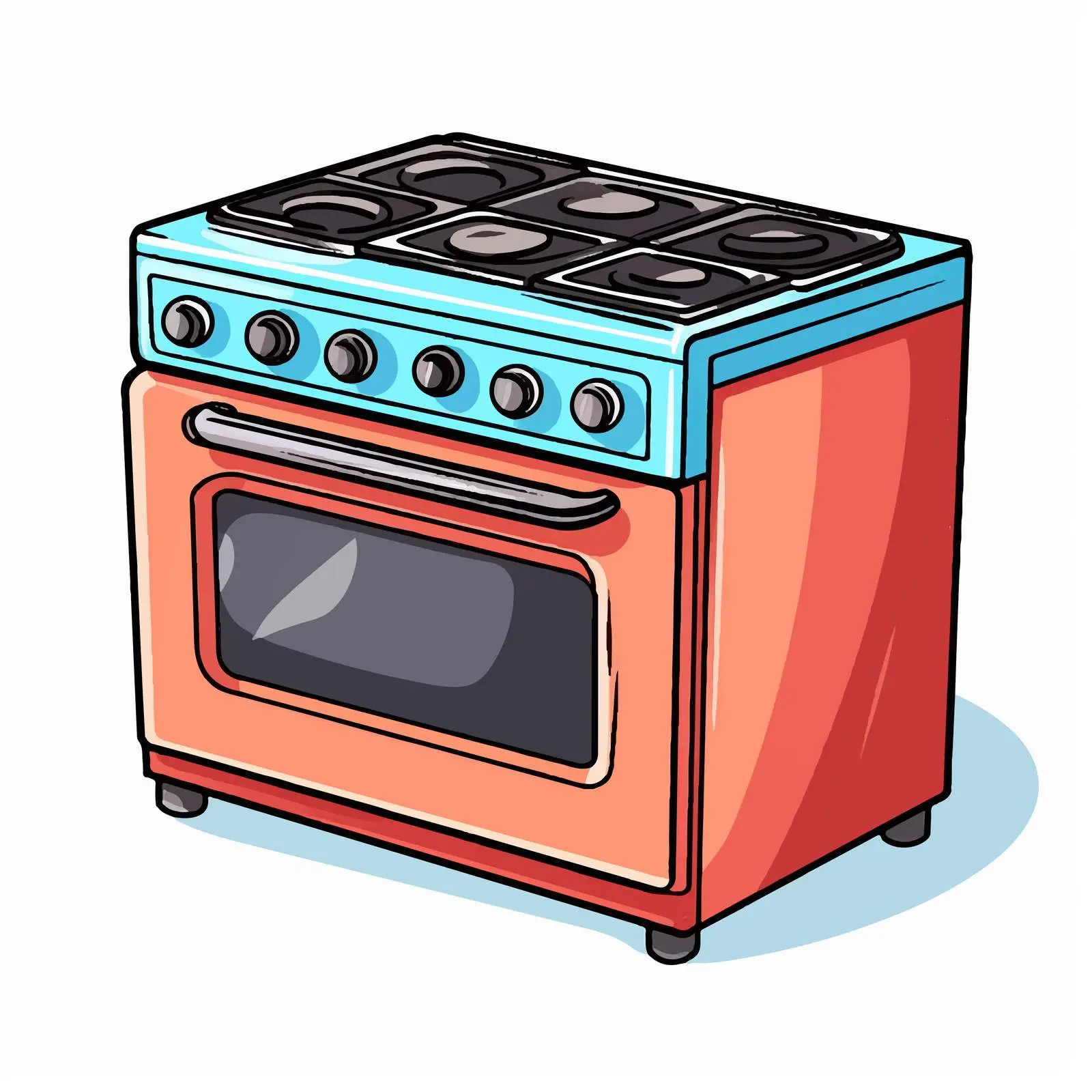 Cartoon Gas Stove Vector Illustration — free download from Dotvec