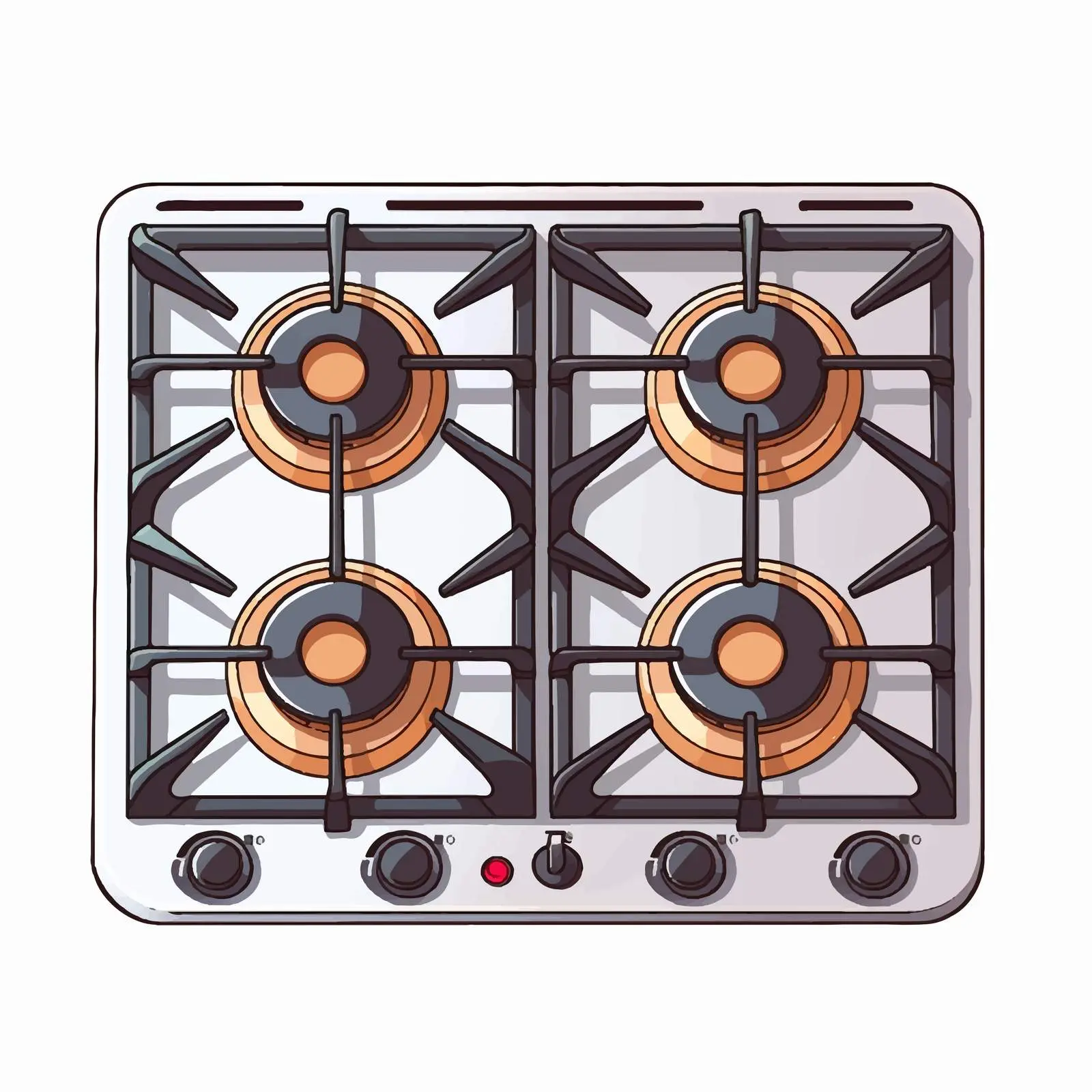 Gas Stove Vector Illustration on White Background – free burner image from Dotvec