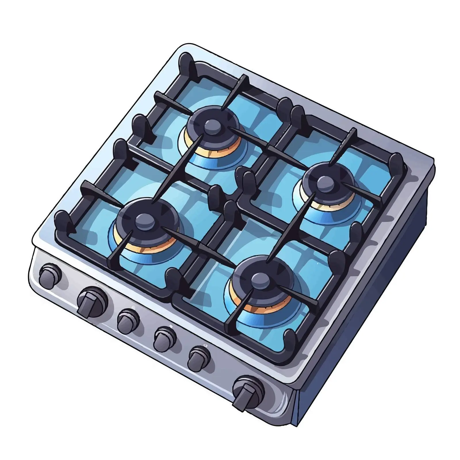 Gas Stove Vector Illustration on White Background — free download from Dotvec