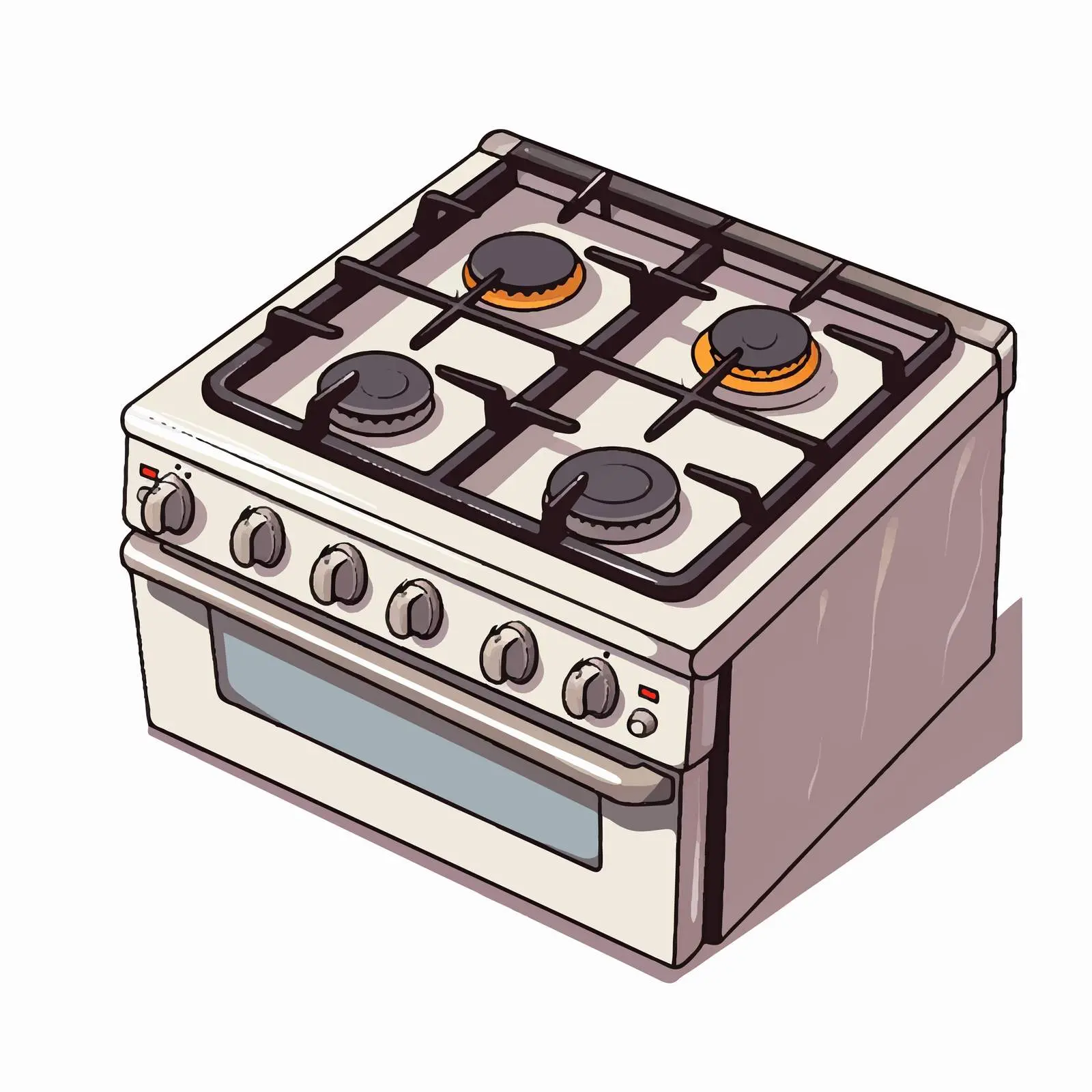 Gas Stove Vector Illustration on White Background – free burner image from Dotvec