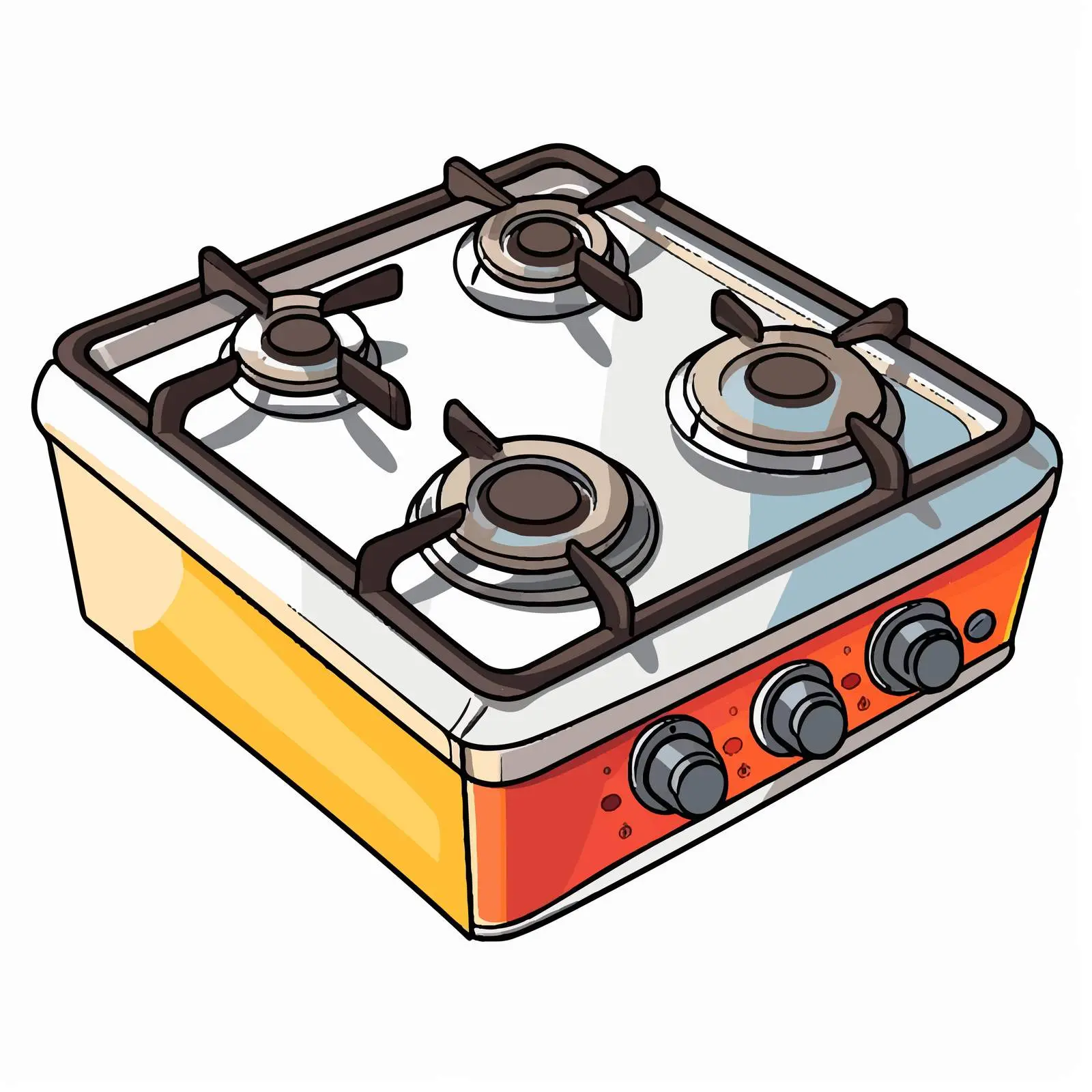 Gas Stove Vector Illustration on White Background – free burner image from Dotvec