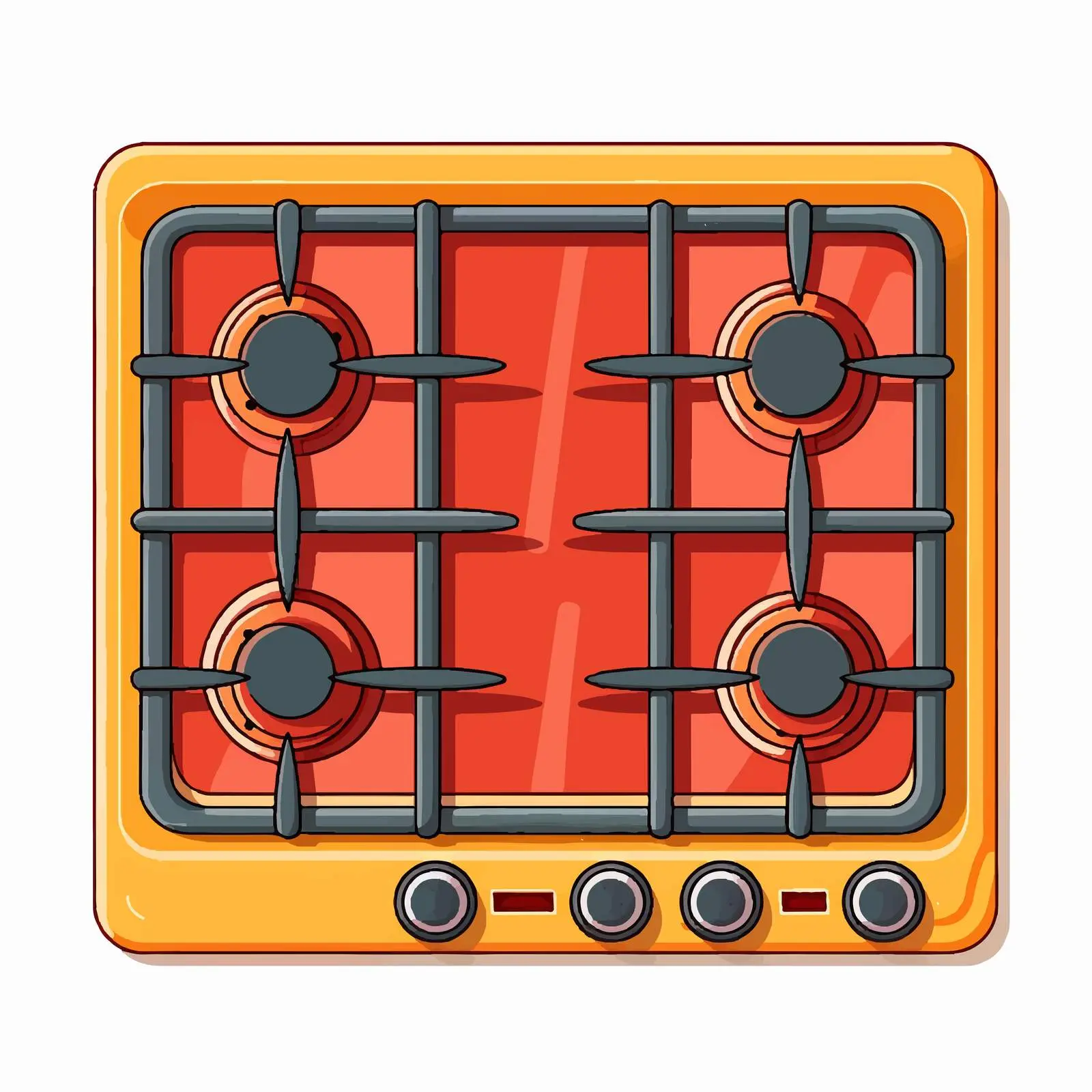 Gas Stove Vector Illustration on White Background – free burner image from Dotvec