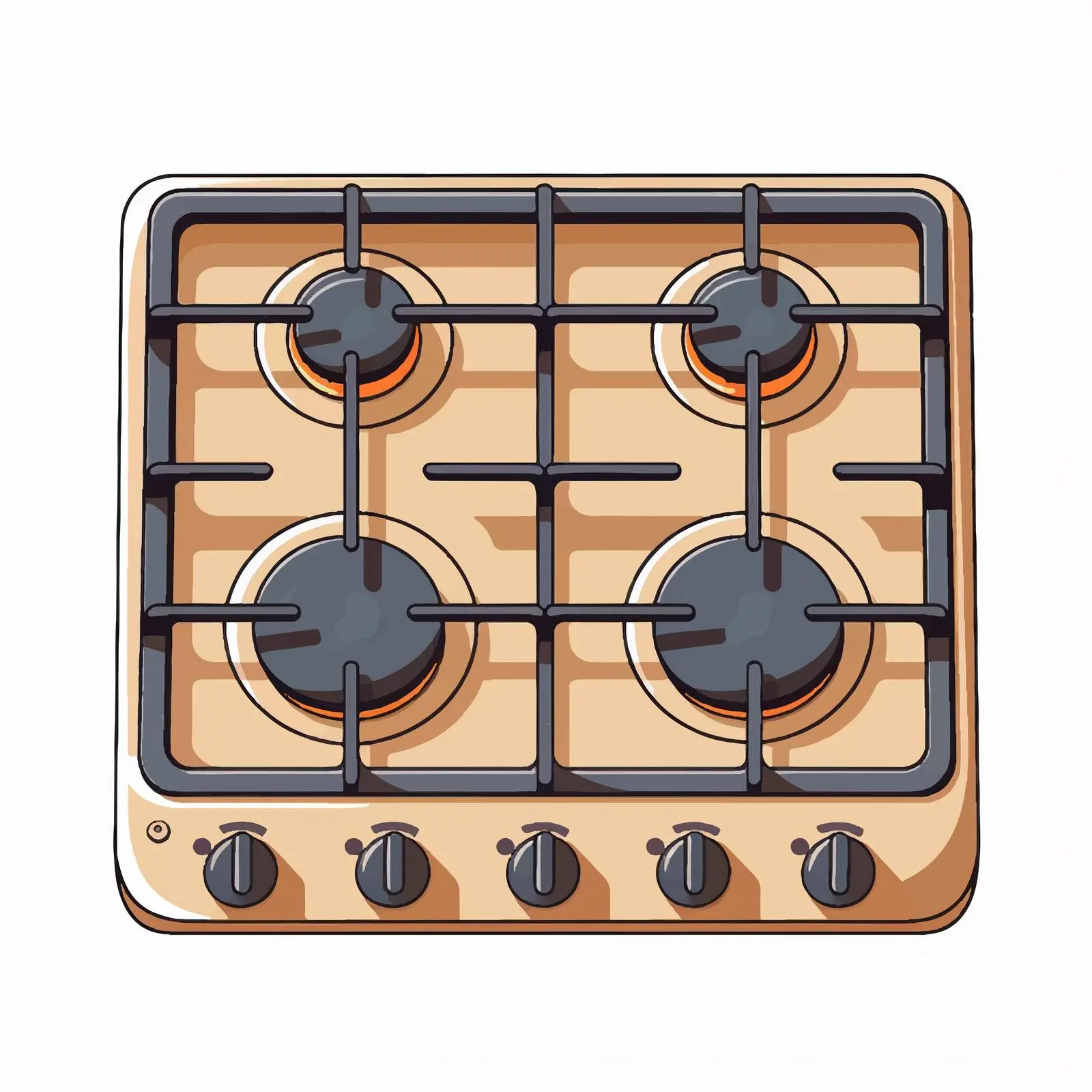 Gas Stove Vector Illustration on White Background — free download from Dotvec