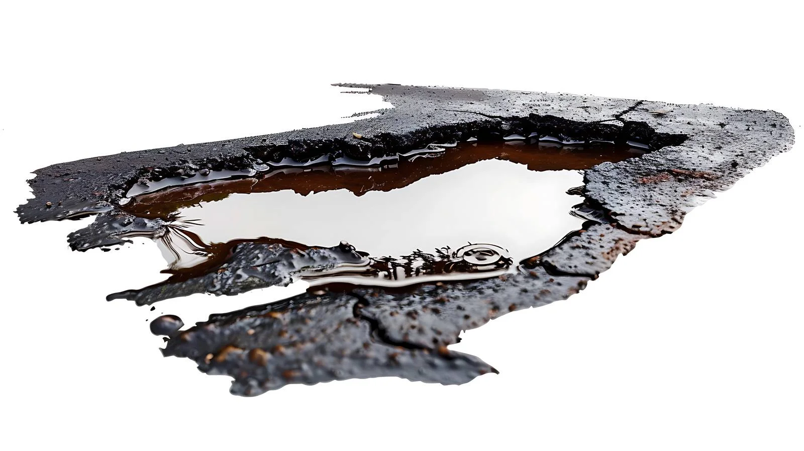 Spilled gasoline on rural road surface — free download from Dotvec