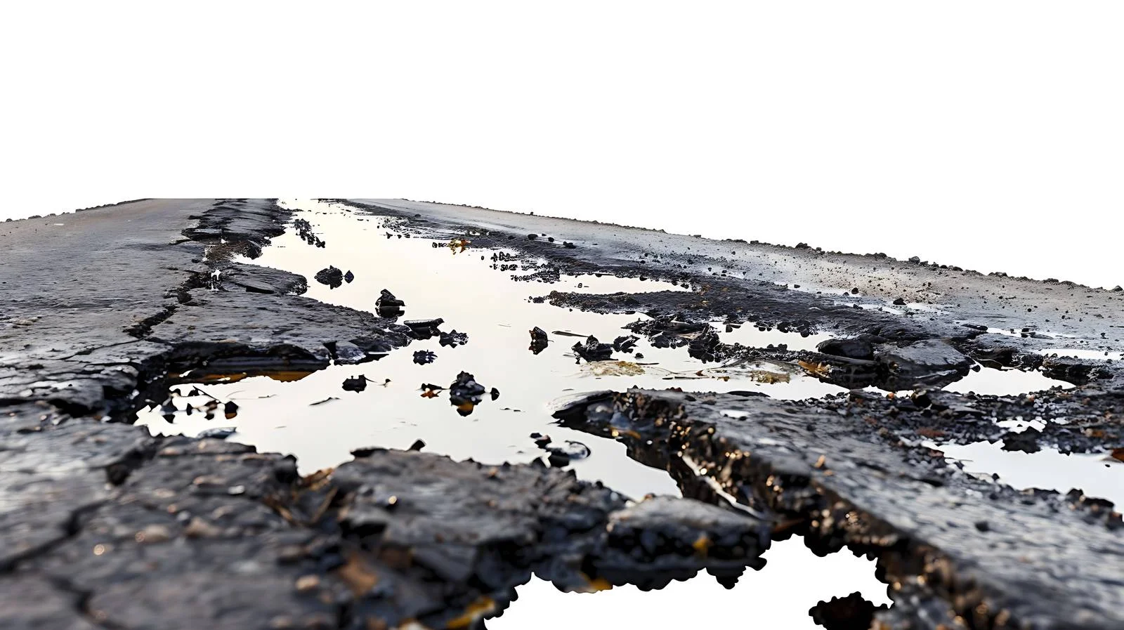 Spilled Gasoline in Rural Road Puddle — free download from Dotvec