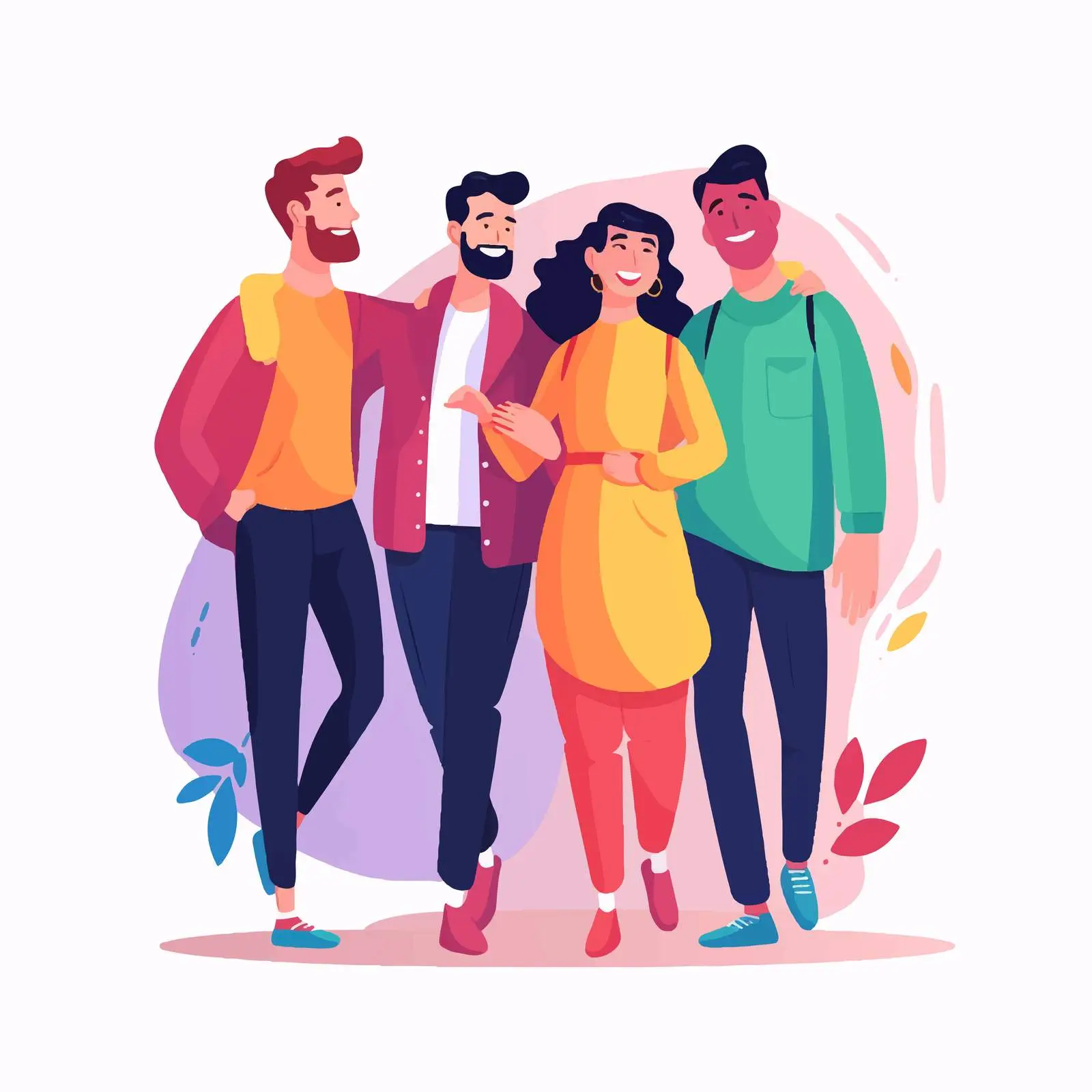 Colorful Flat Illustration of Gay Couples – free gay couple image from Dotvec