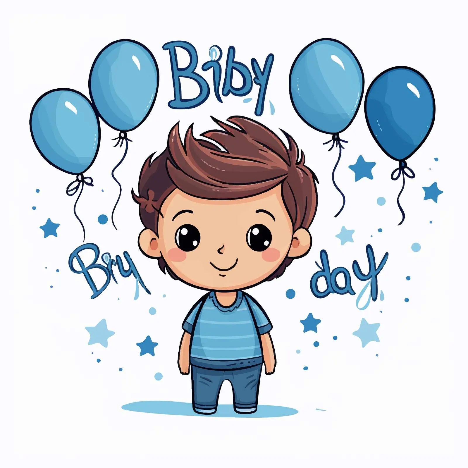 Doodle Style Gender Reveal Baby Birthday Card — free download from Dotvec