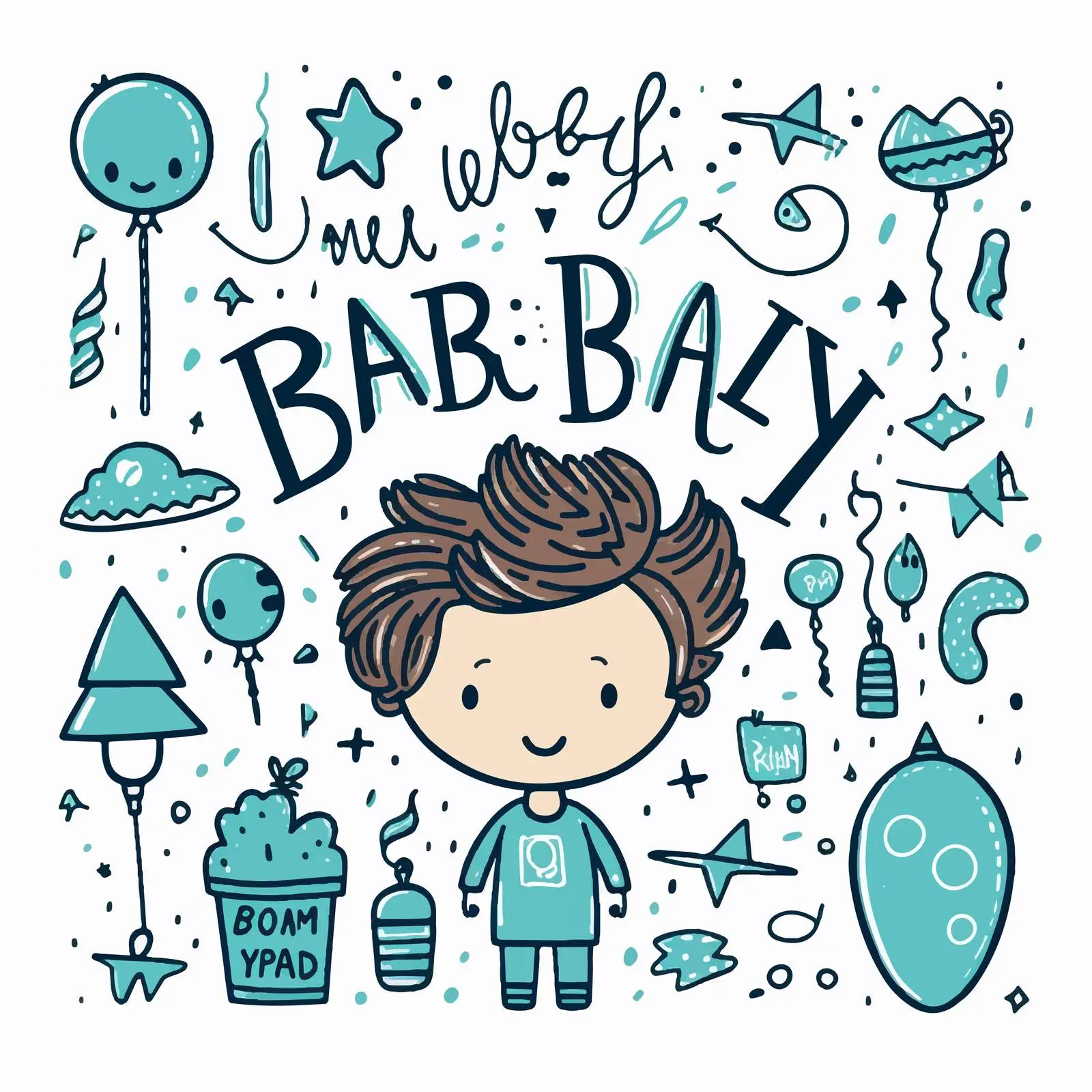 Cute Gender Reveal Baby Birthday Card Design — free download from Dotvec