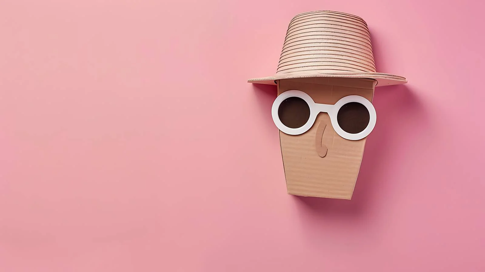 Stylish Cardboard Hat Sunglasses Portrait — free download from Dotvec