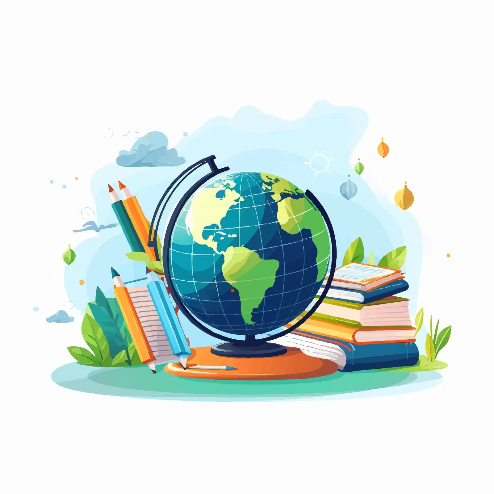 Geography Education Concept Vectors for School Subjects — free download from Dotvec
