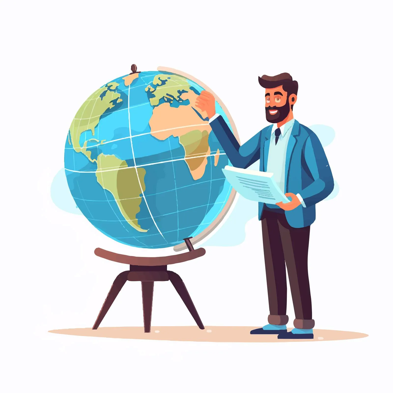 Geography Teacher Lecturing with Globe — free download from Dotvec