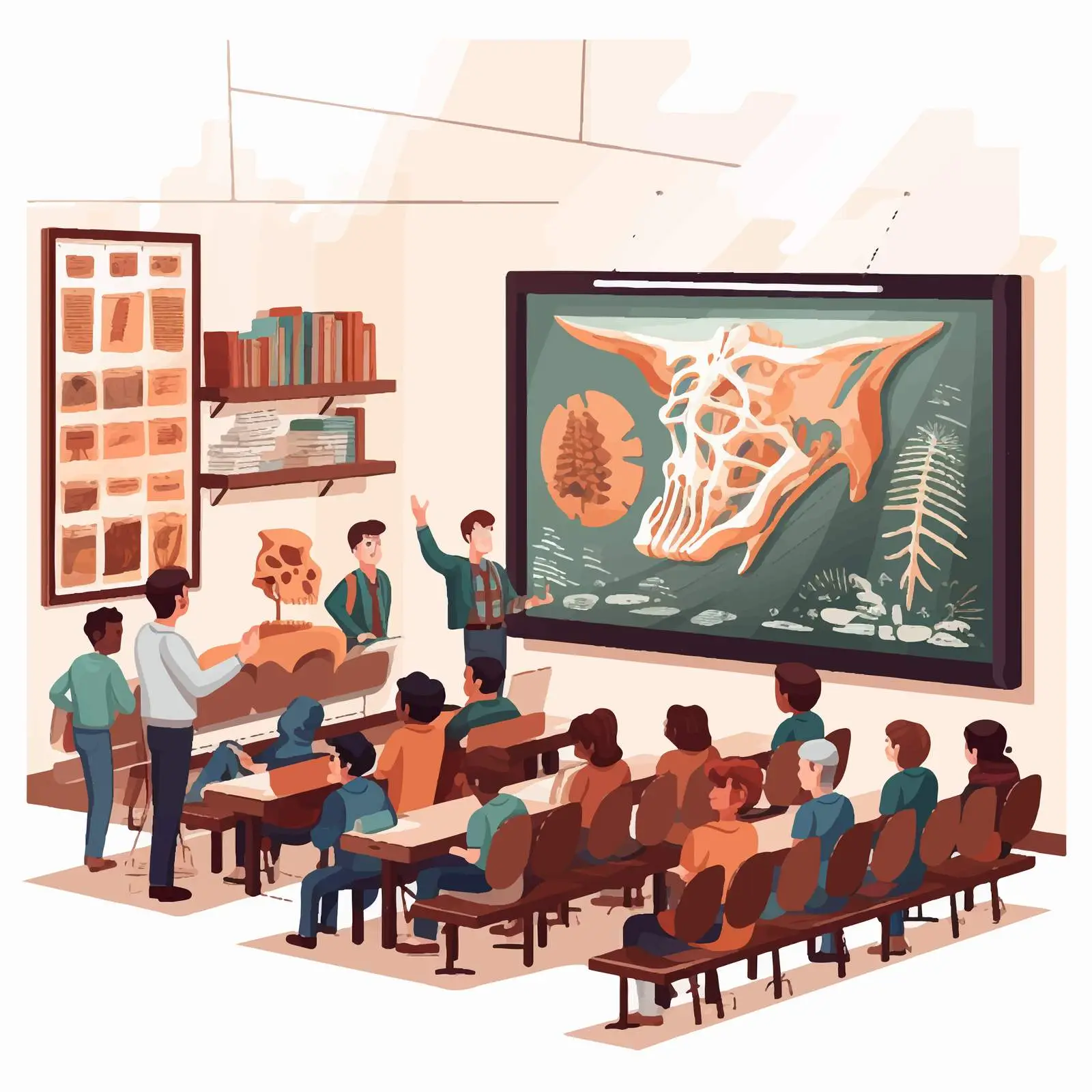 Geology and Paleontology Classroom Illustration — free download from Dotvec