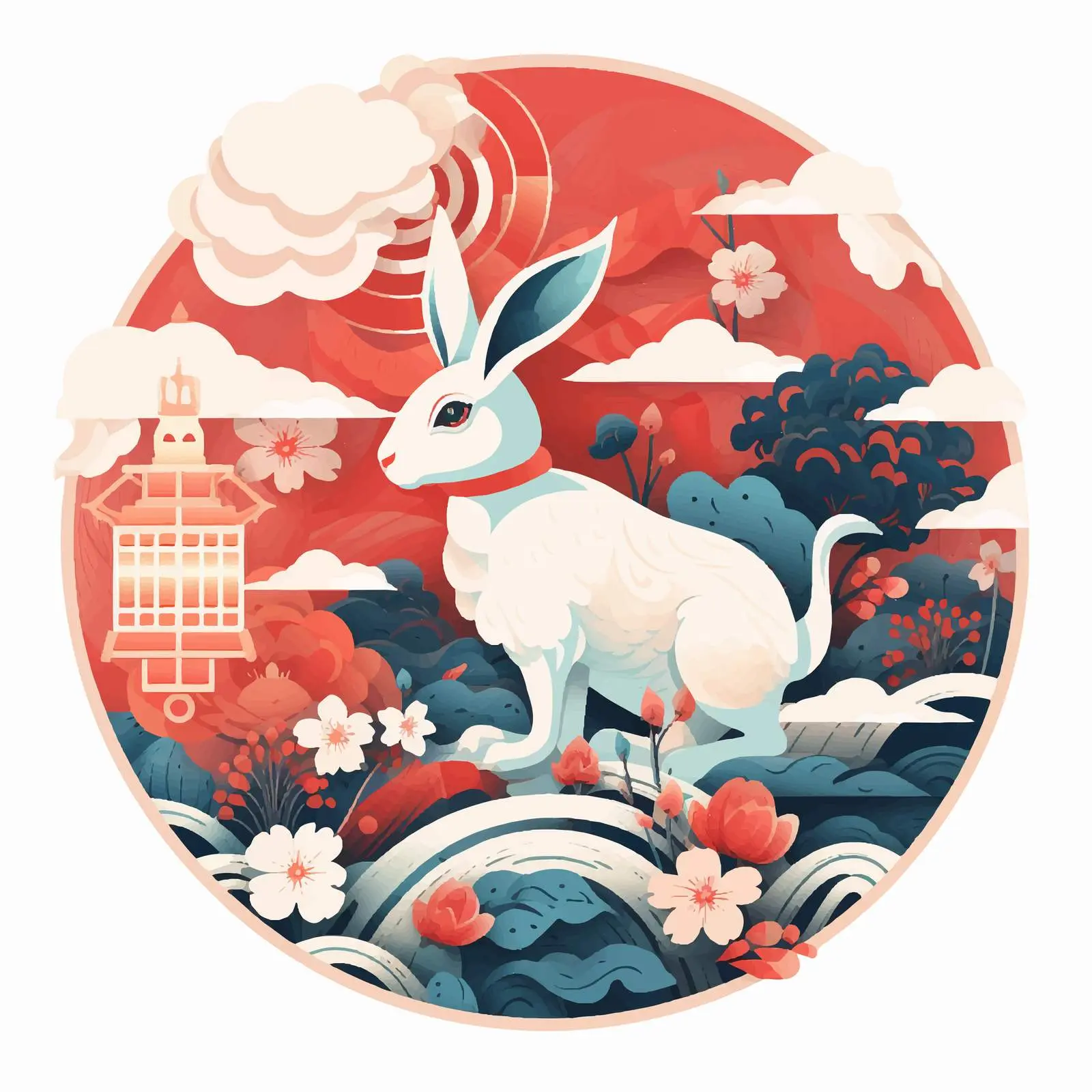 Geometric Lunar New Year Postcard 2023 — free download from Dotvec