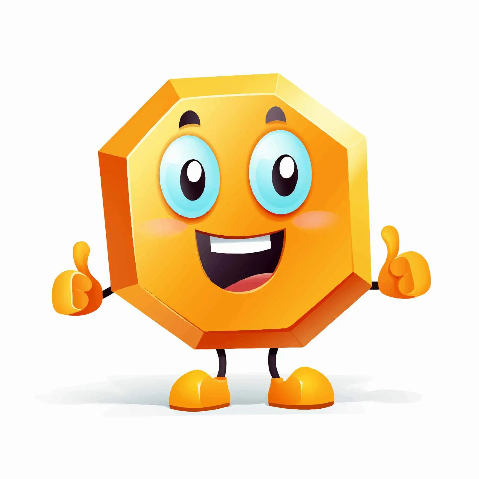 Happy Geometric Shape Character with Funny Expression — free download from Dotvec