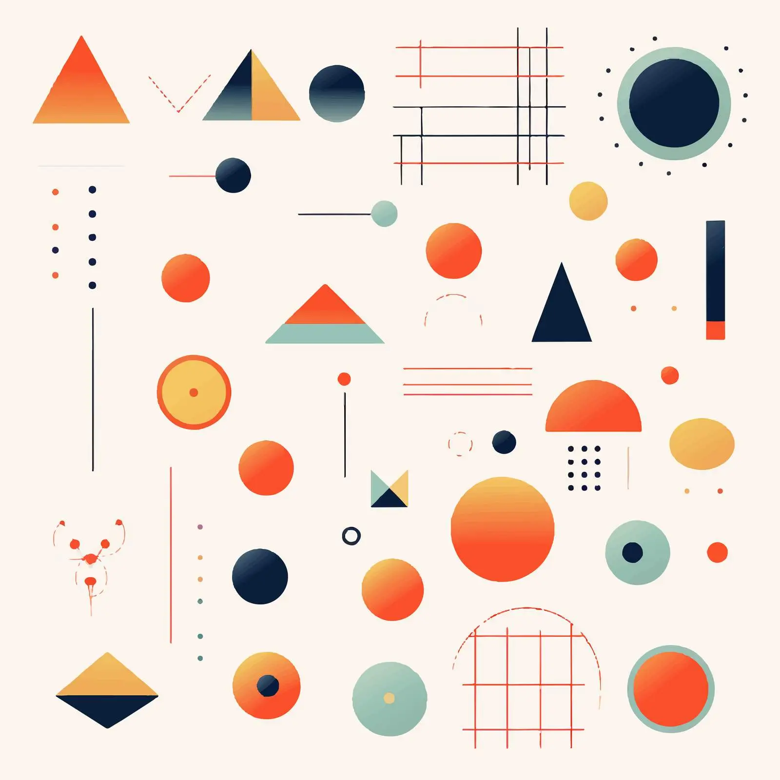 Modern Geometric Shapes Set for Design Projects – free stylized shapes image from Dotvec