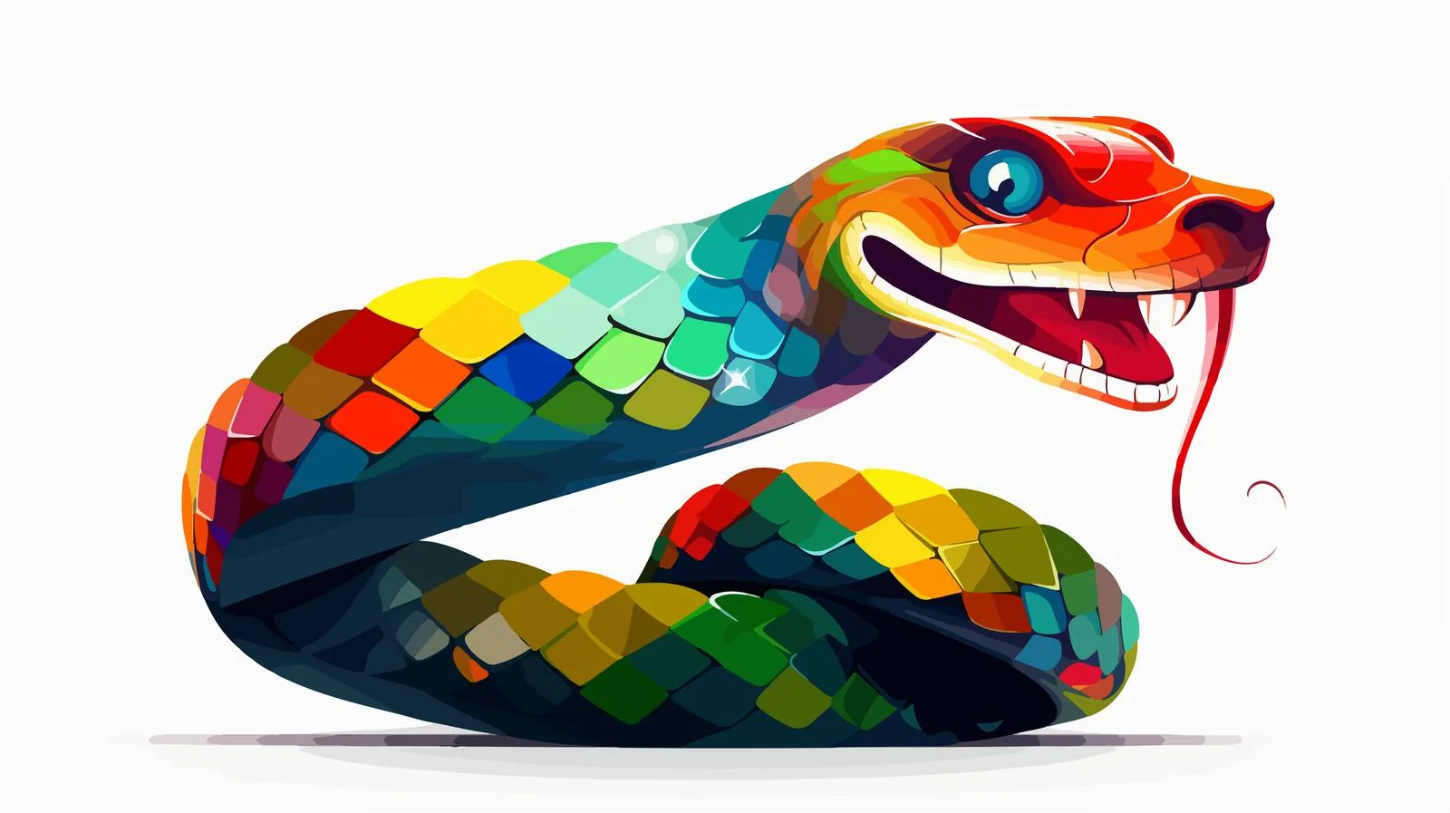 Geometric Snake Cartoon Vector Illustration — free download from Dotvec