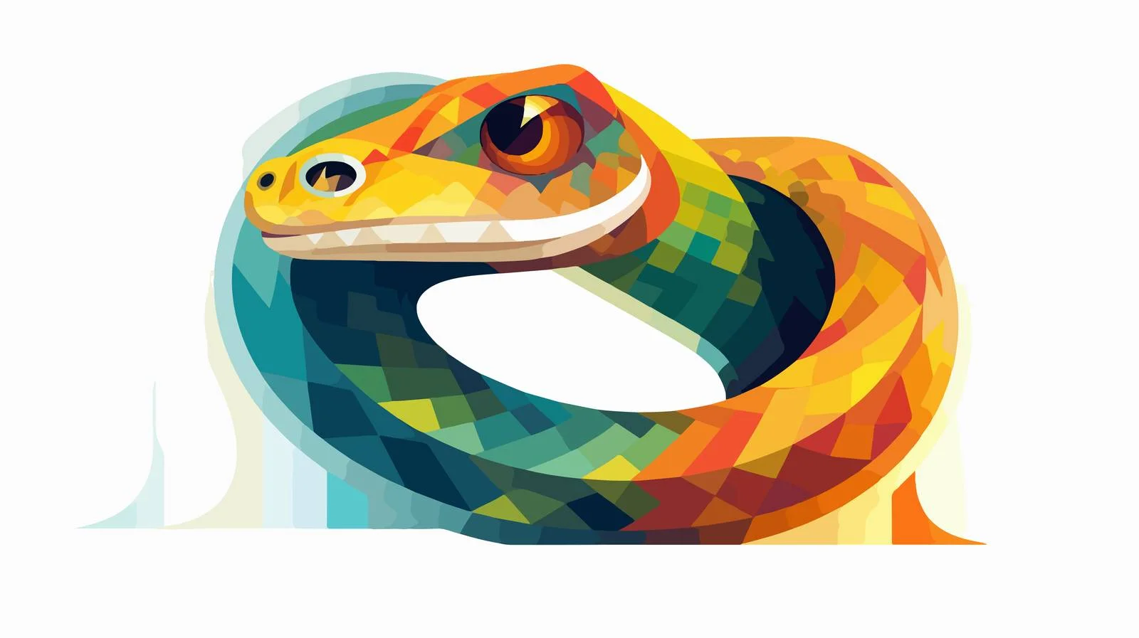 Colorful Geometric Snake Cartoon Vector Illustration — free download from Dotvec